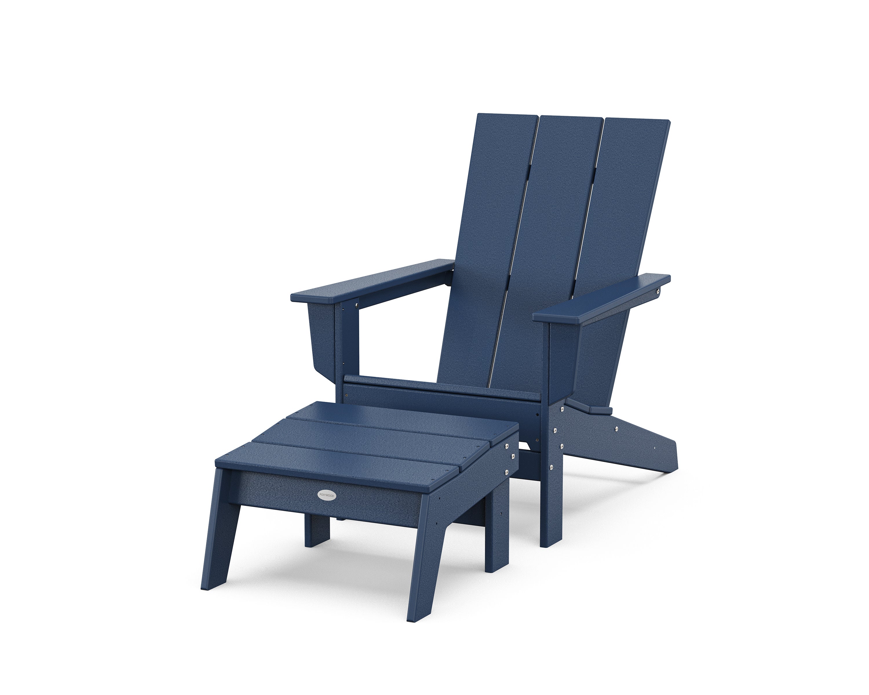 Modern Studio Adirondack Chair with Ottoman in Navy