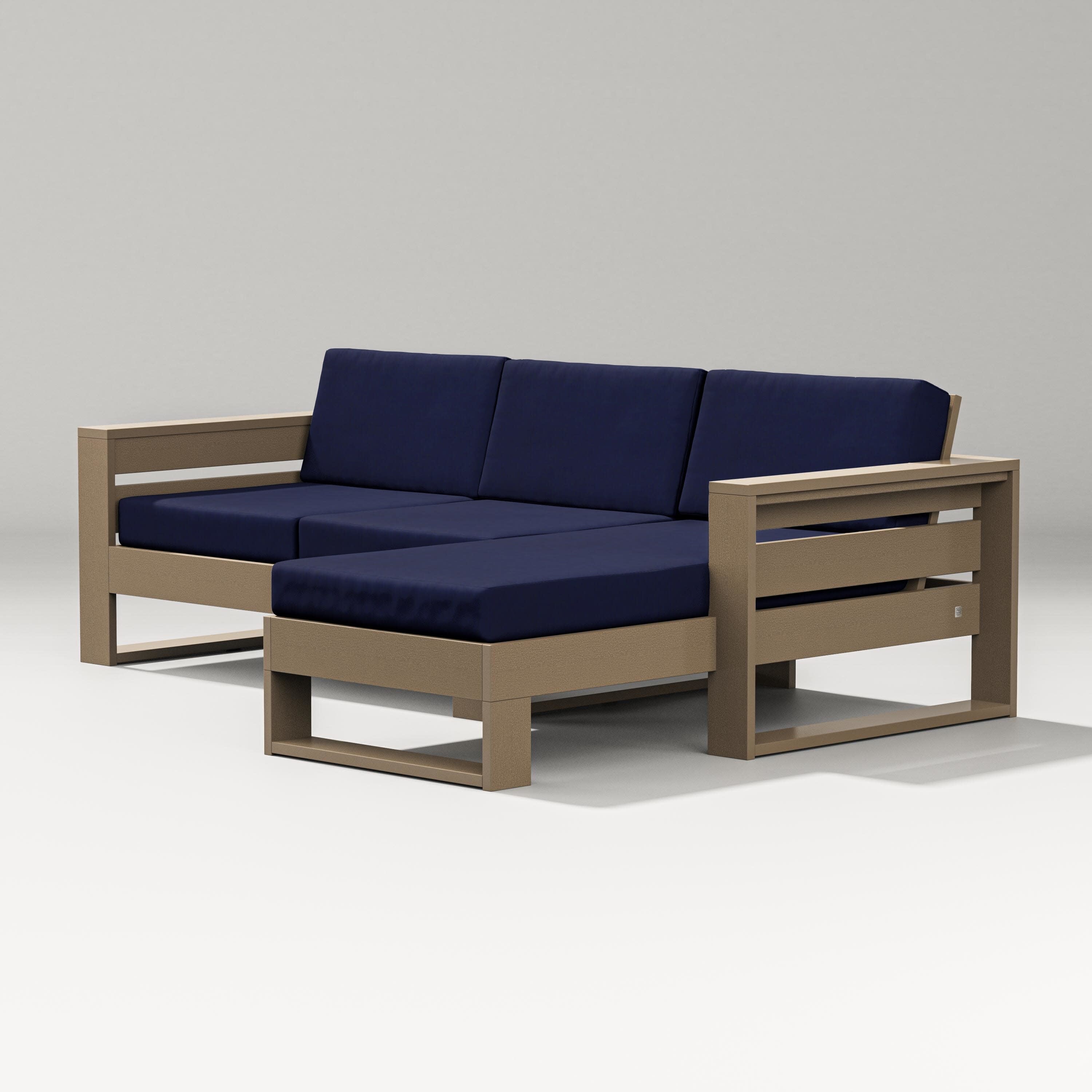 Latitude Right Chaise Sectional in Vintage Sahara / Navy