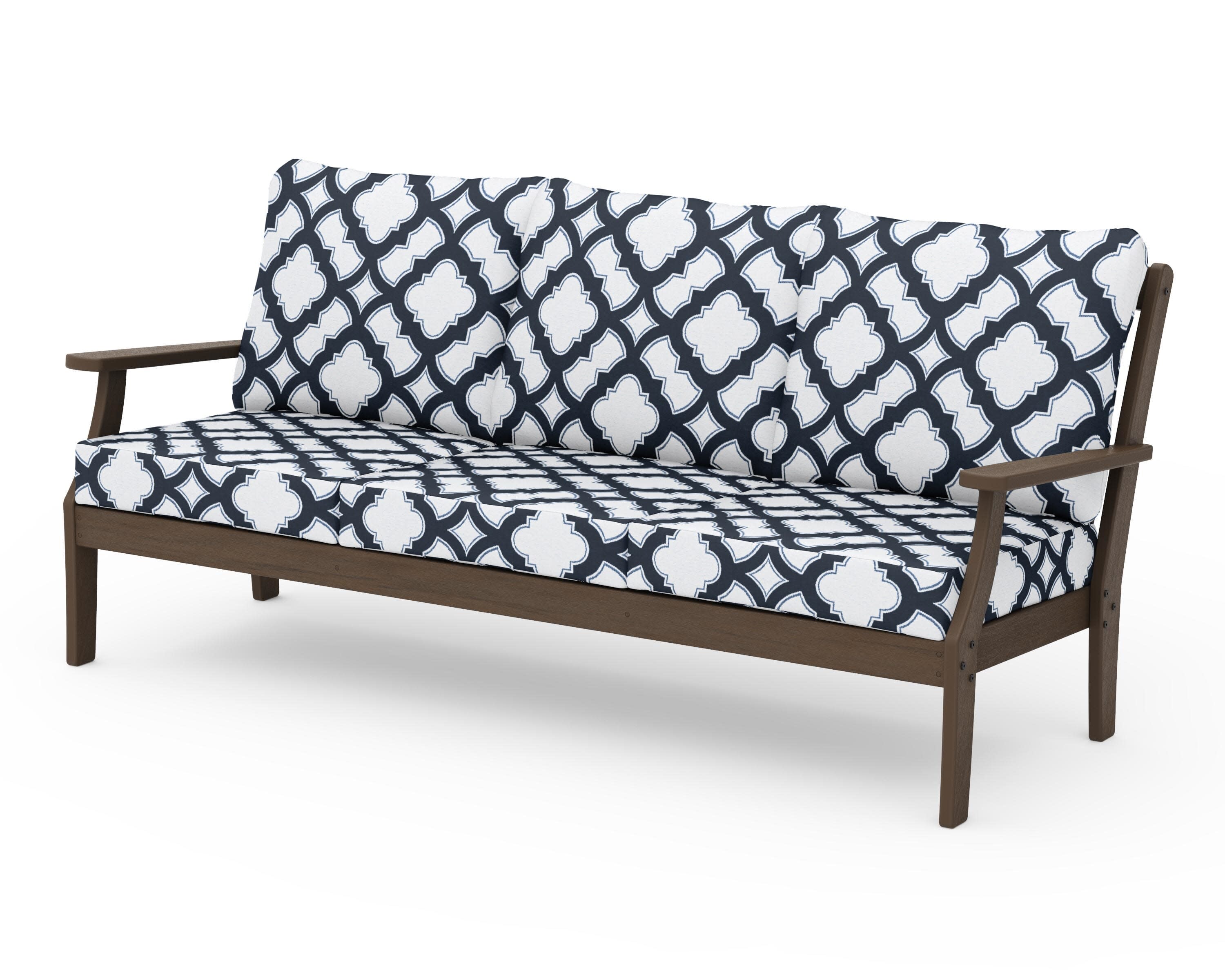 Braxton Deep Seating Sofa in Kona / Trellis Marine Indigo