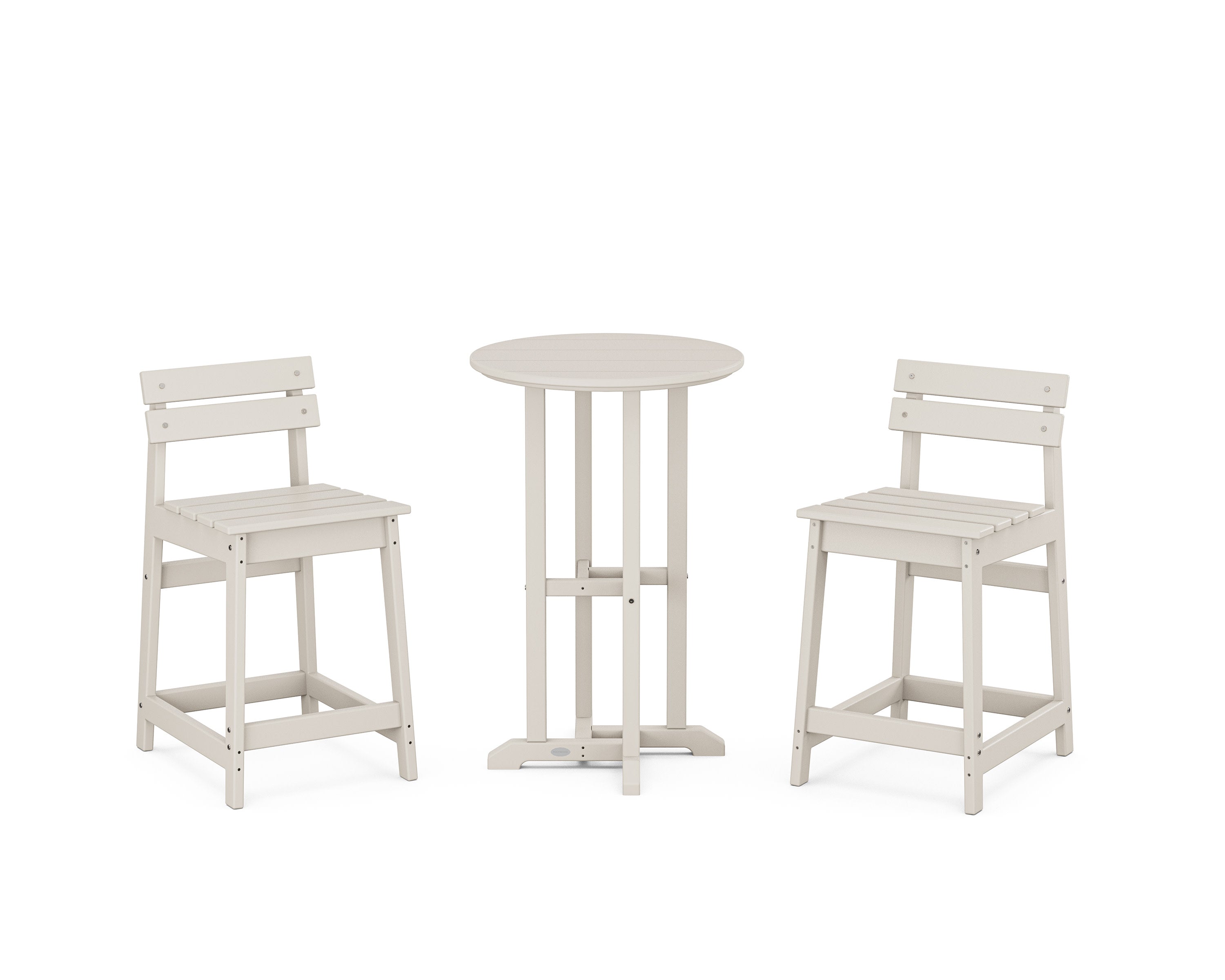 Modern Studio Plaza Lowback 3-Piece Bistro Counter Set in Sand