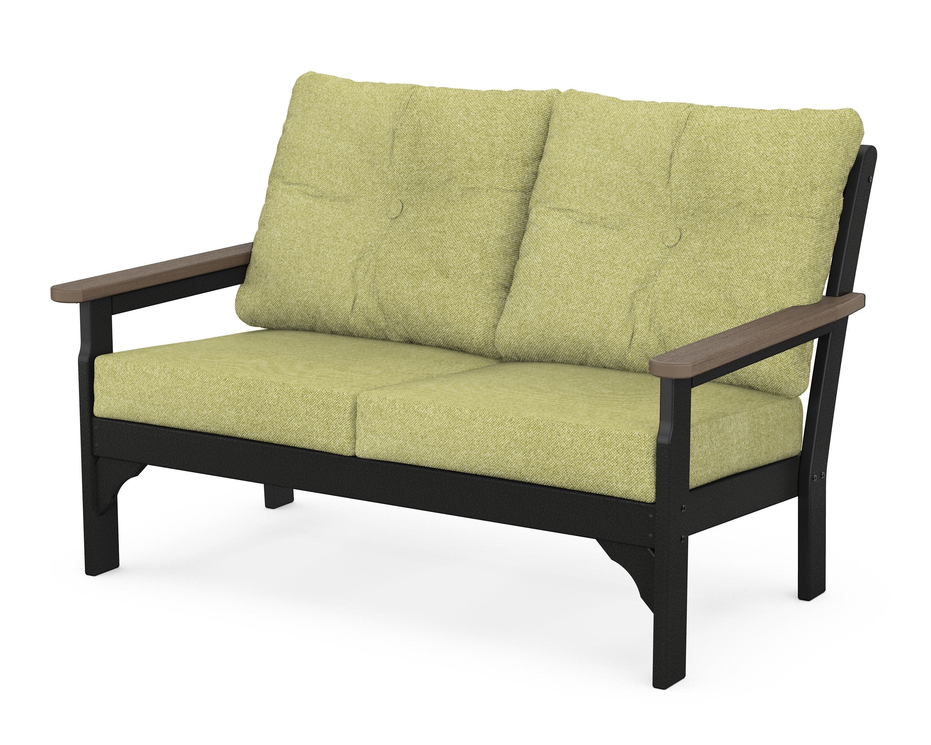 Vineyard Deep Seating Loveseat in Black / Kona / Chartreuse Boucle