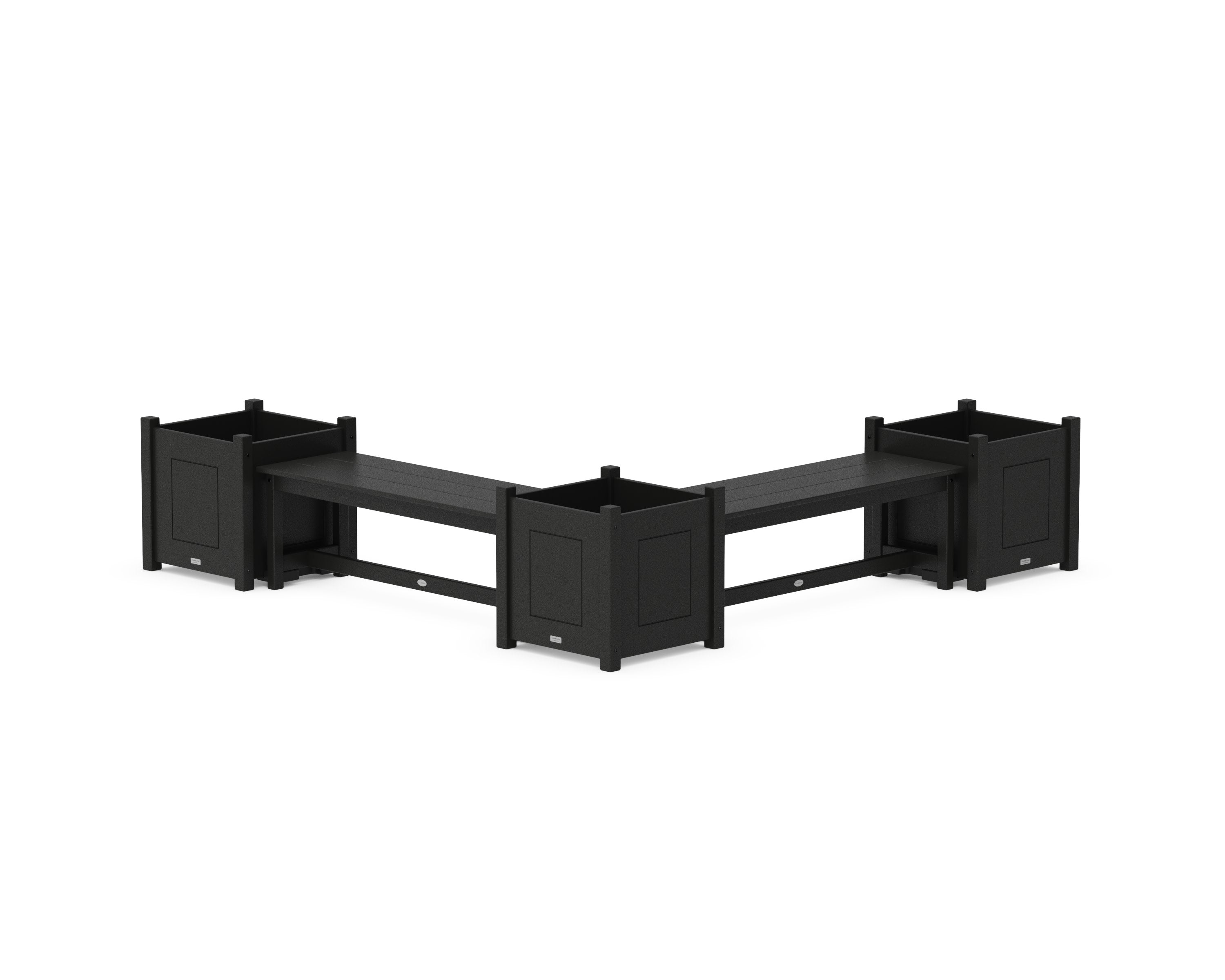 48" Country Living L- Shaped Planter Bench Corner Set - Large in Black