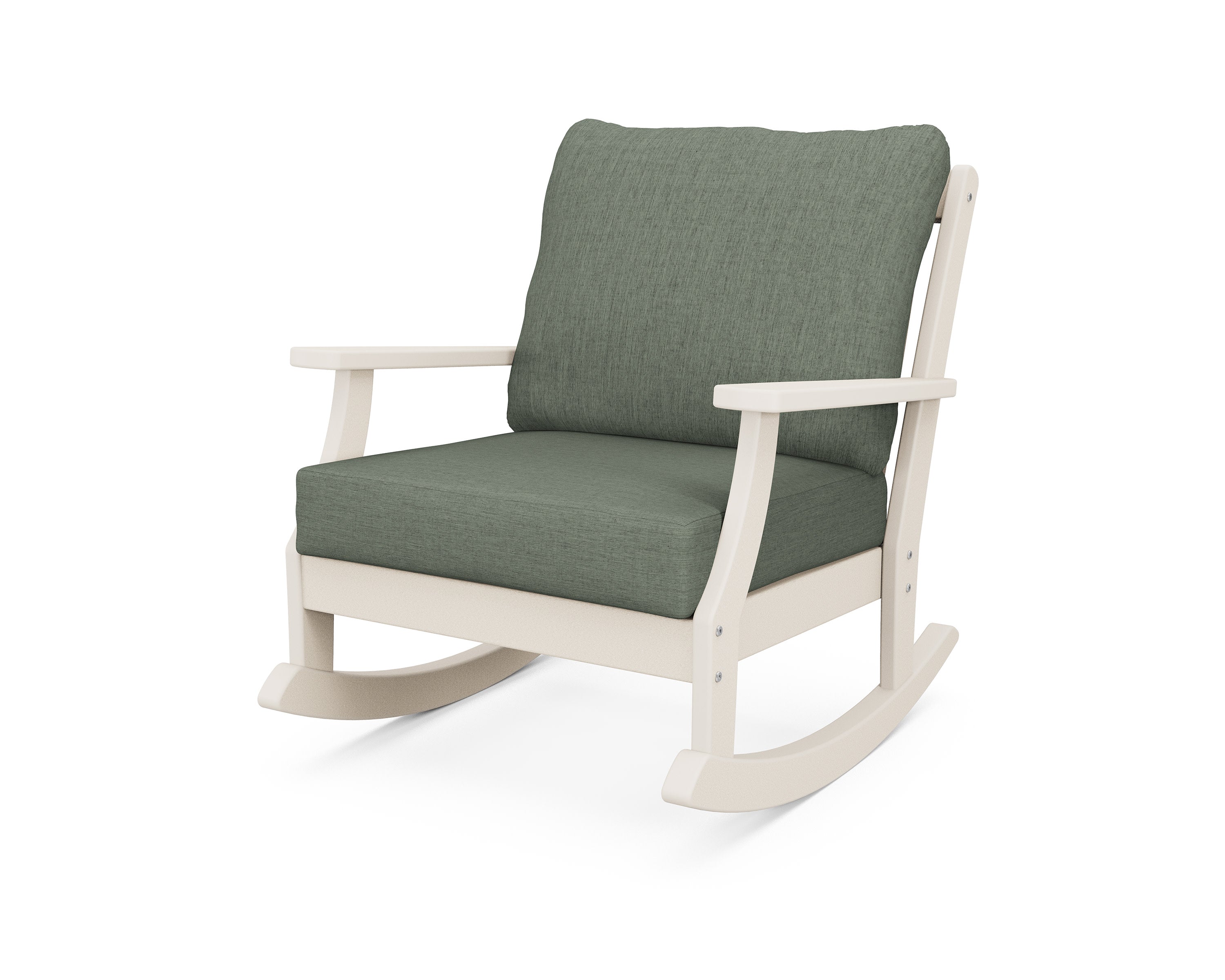 Braxton Deep Seating Rocking Chair in Sand / Cast Sage