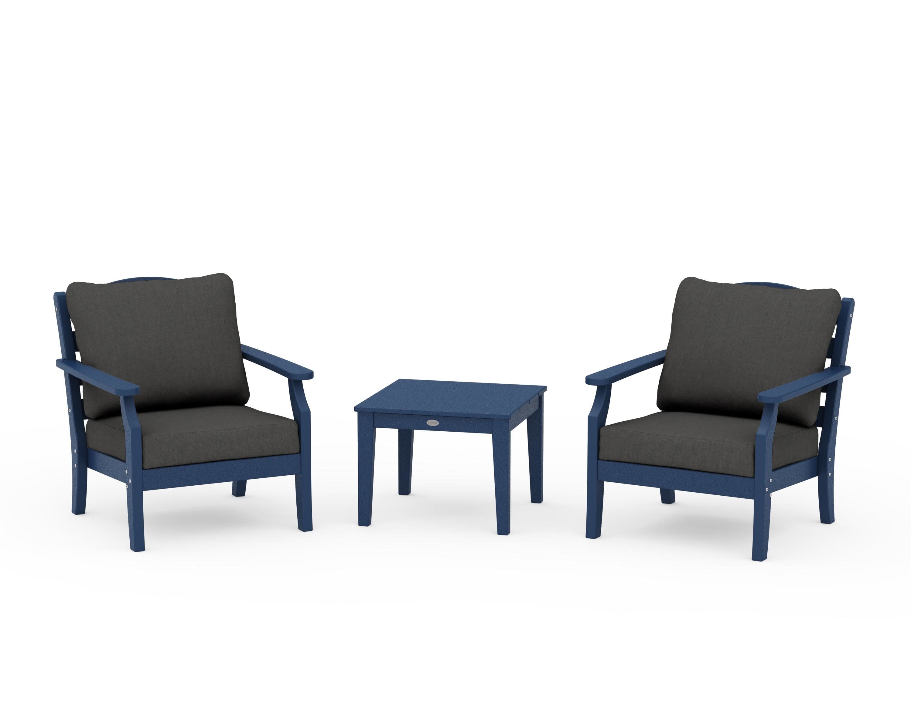 Savannah 3-Piece Deep Seating Set in Navy / Spectrum Carbon