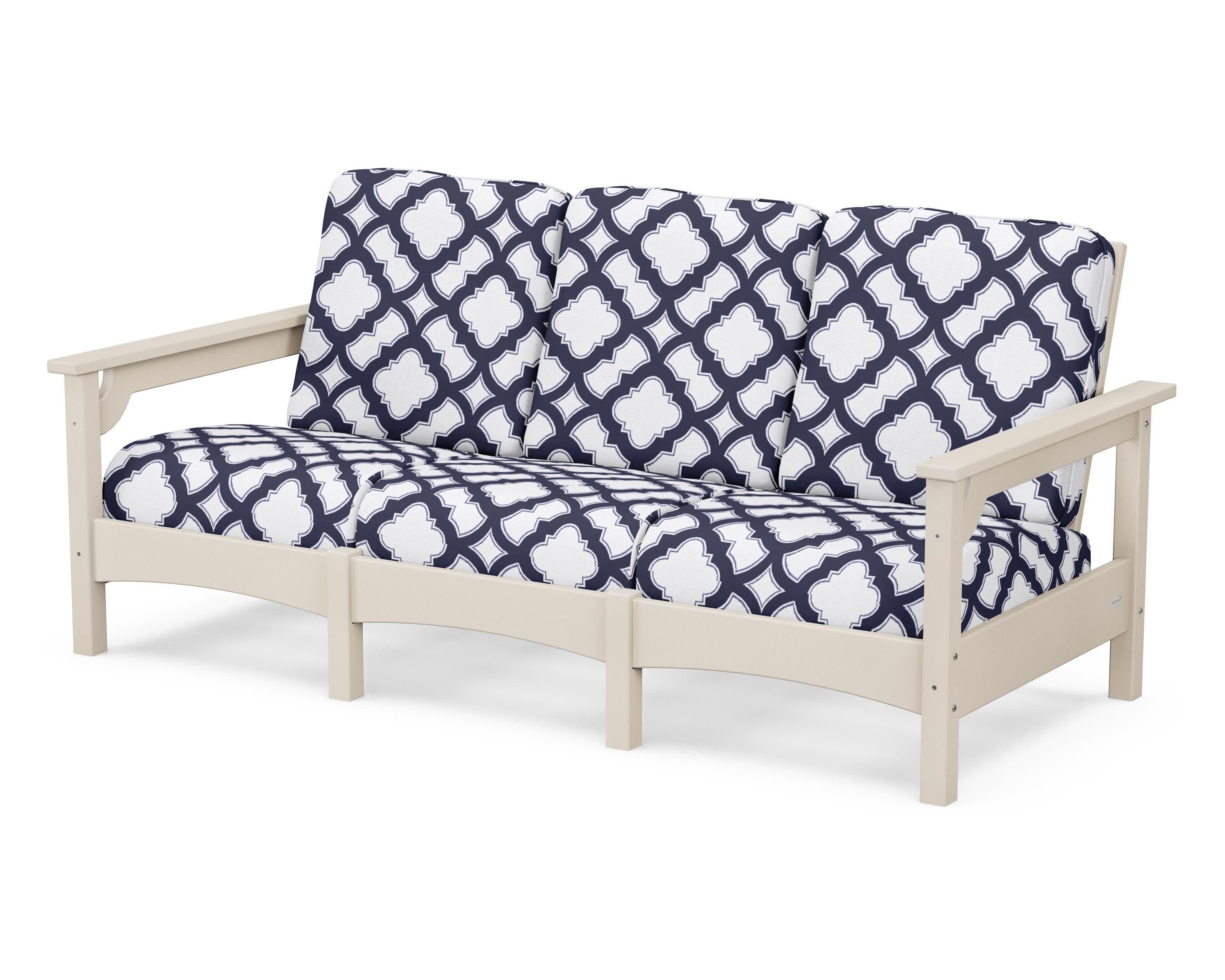 Club Sofa in Sand / Trellis Navy