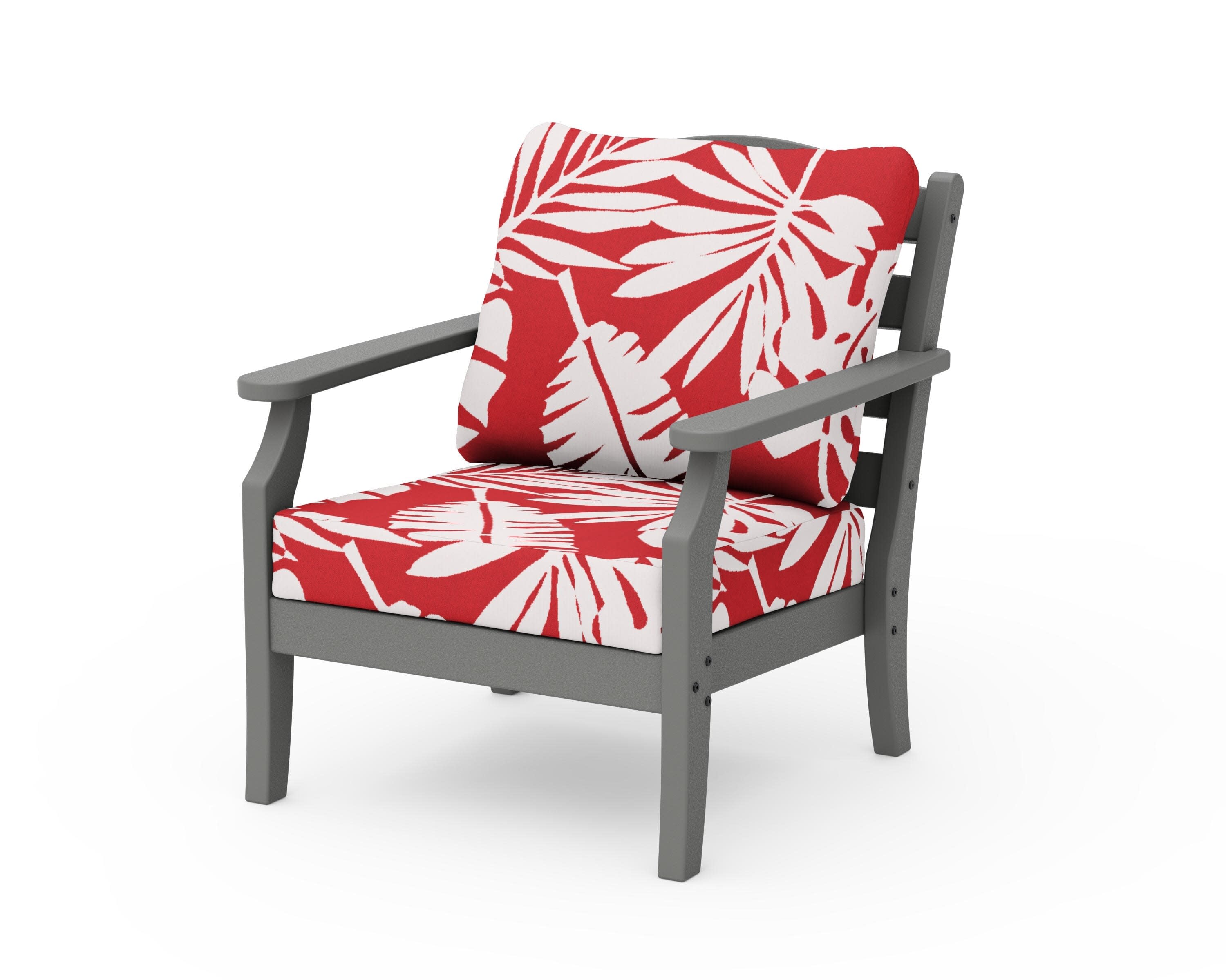 Savannah Deep Seating Chair in Slate Grey / Leaf Crimson