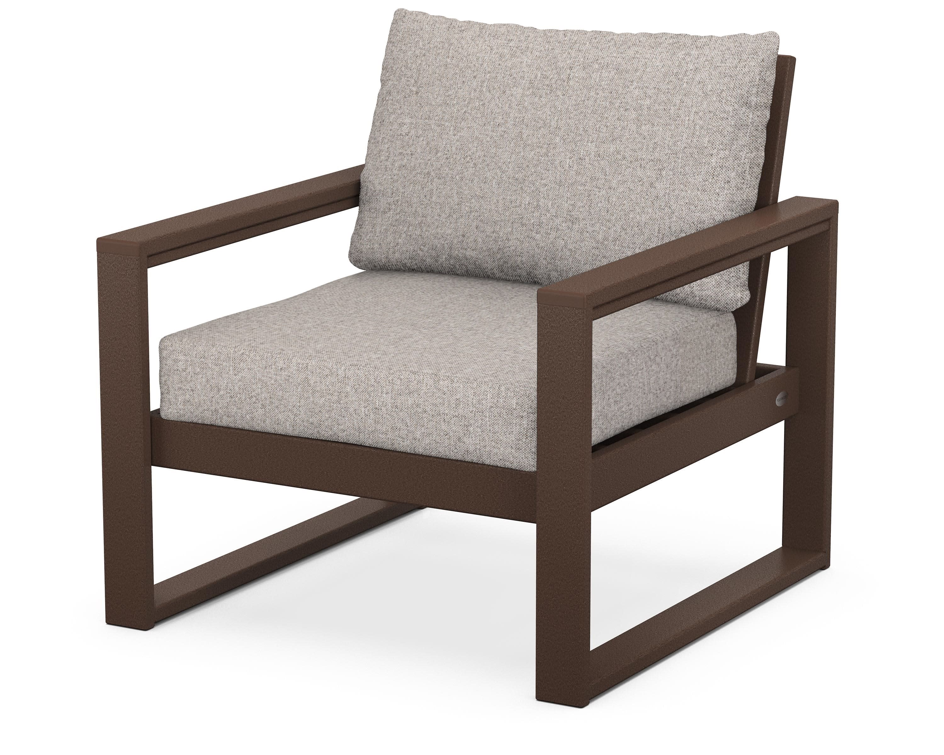 EDGE Club Chair in Mahogany / Weathered Tweed