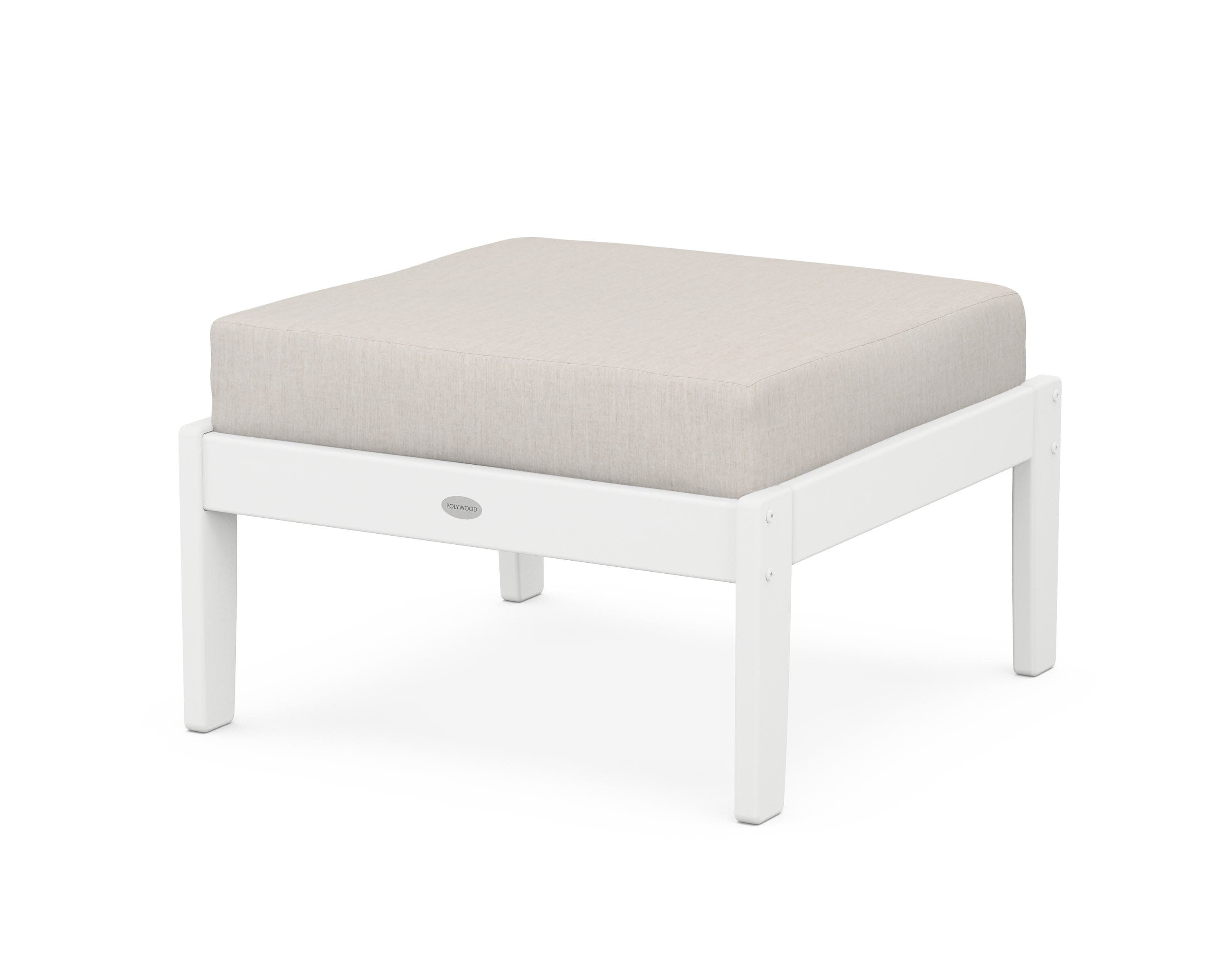 Braxton Deep Seating Ottoman in White / Cast Ash