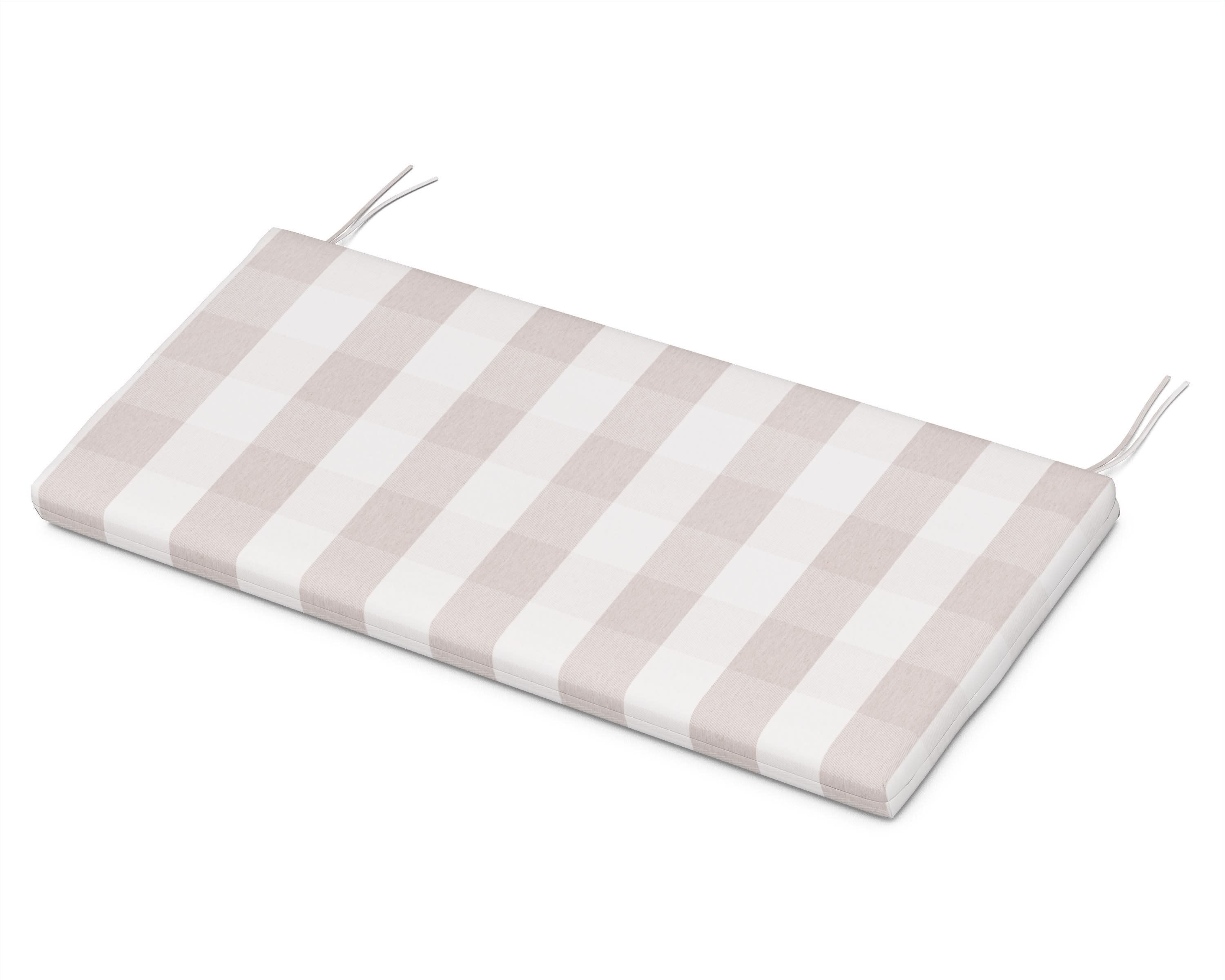 Bench Seat Cushion - 18.5"D x 43.5"W x 2.5"H in Buffalo Plaid Dune Burlap