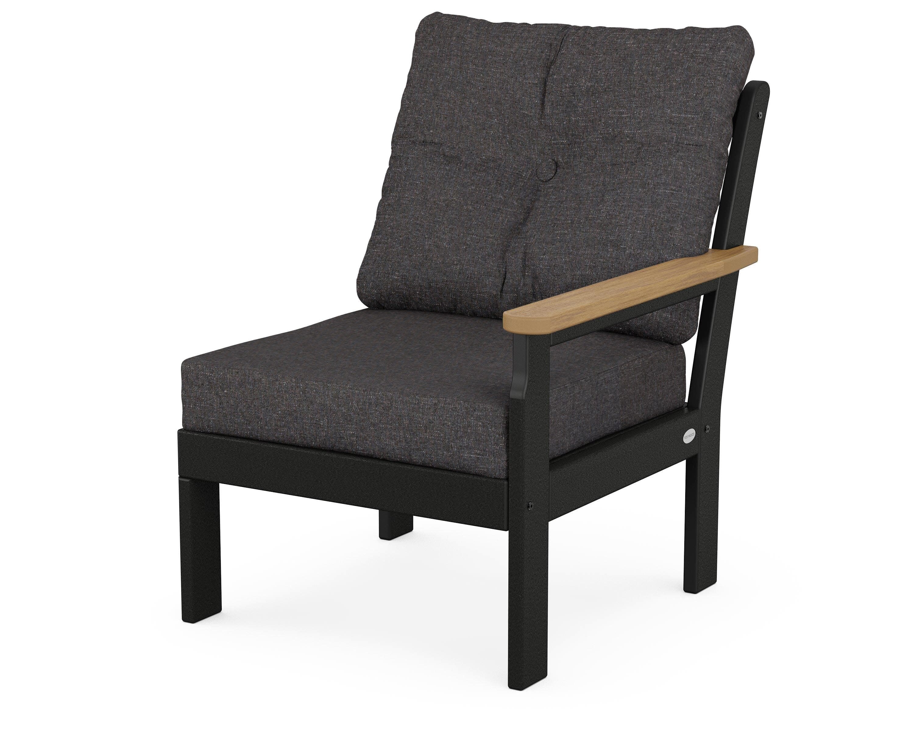 Vineyard Modular Right Arm Chair in Black / Natural / Ash Charcoal