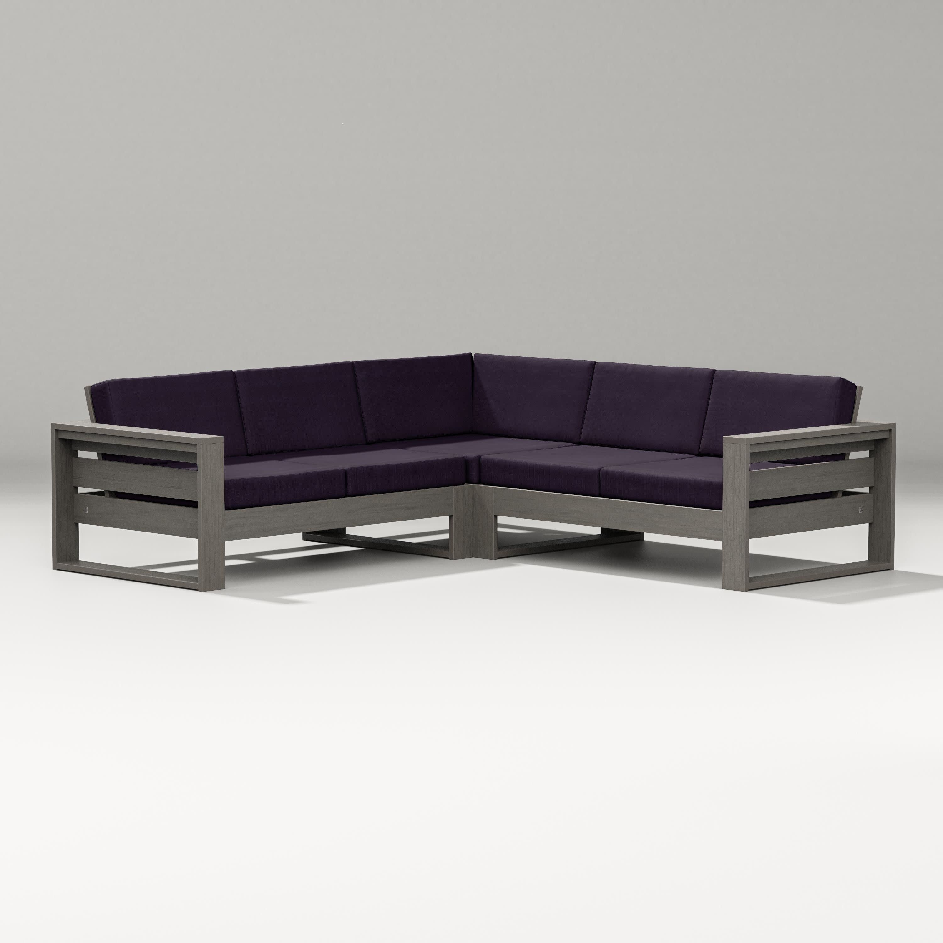 Latitude Corner Sectional in Driftwood / Navy Linen