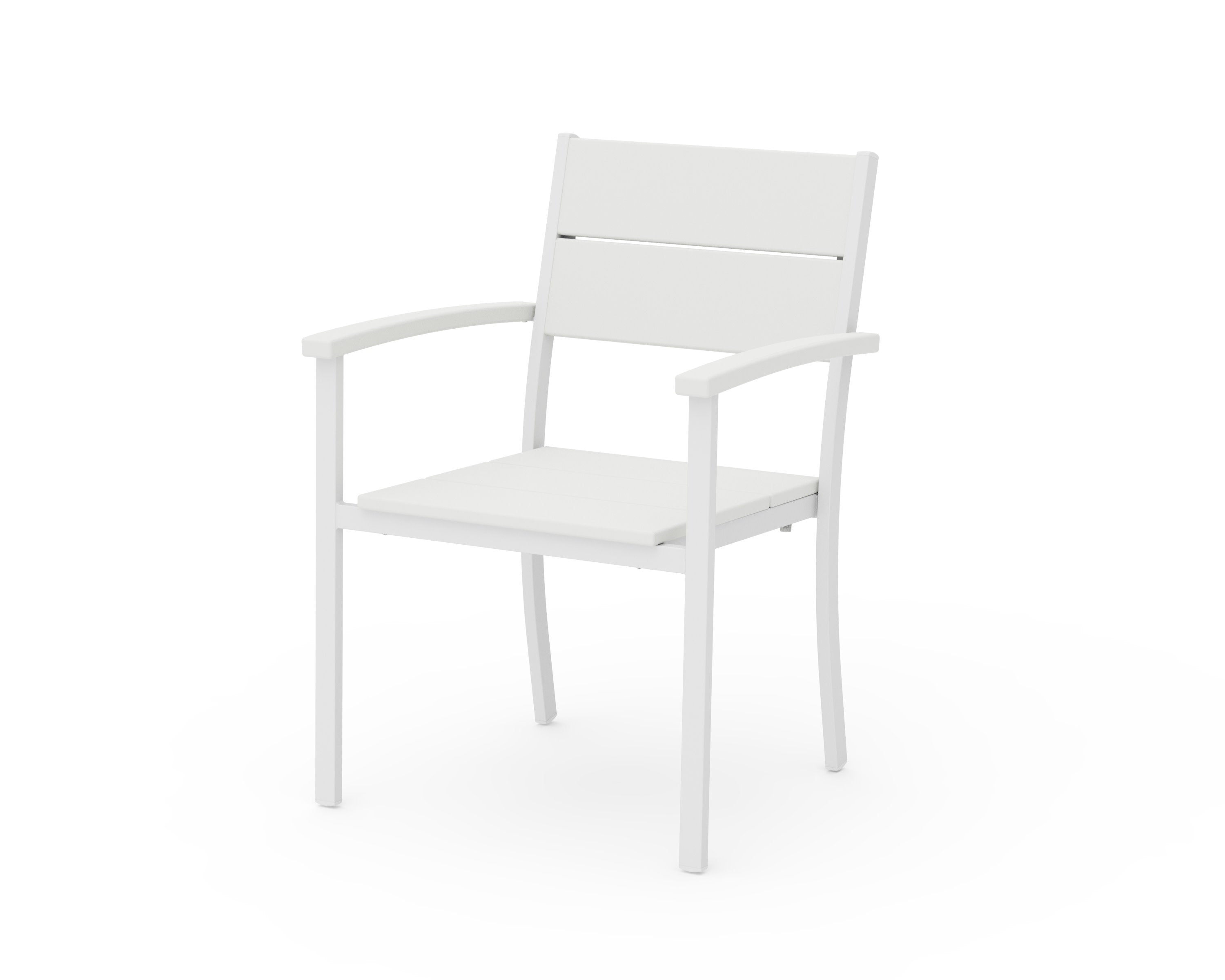 Main Street Stacking Dining Arm Chair in White / White