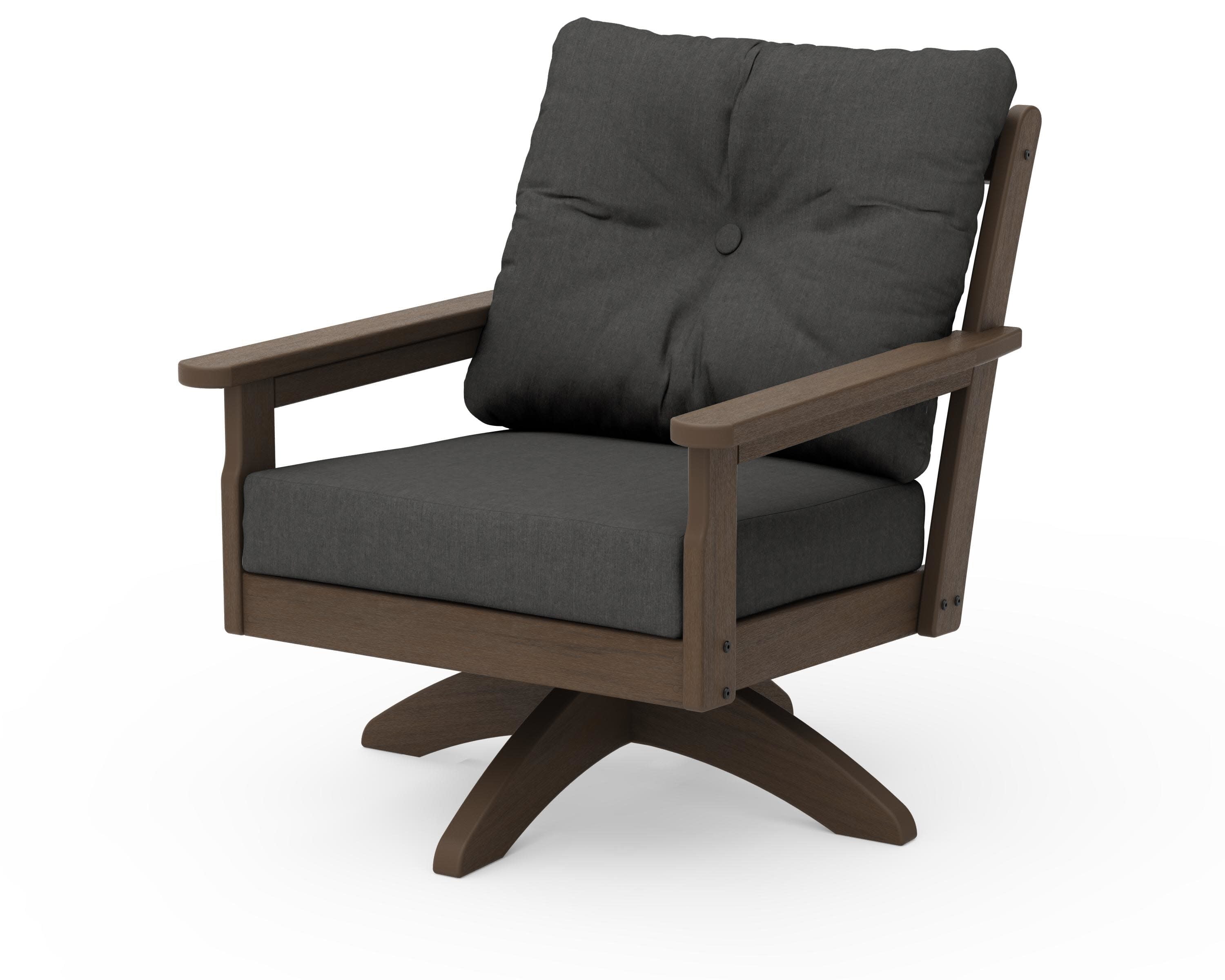 Vineyard Deep Seating Swivel Chair in Kona / Spectrum Carbon