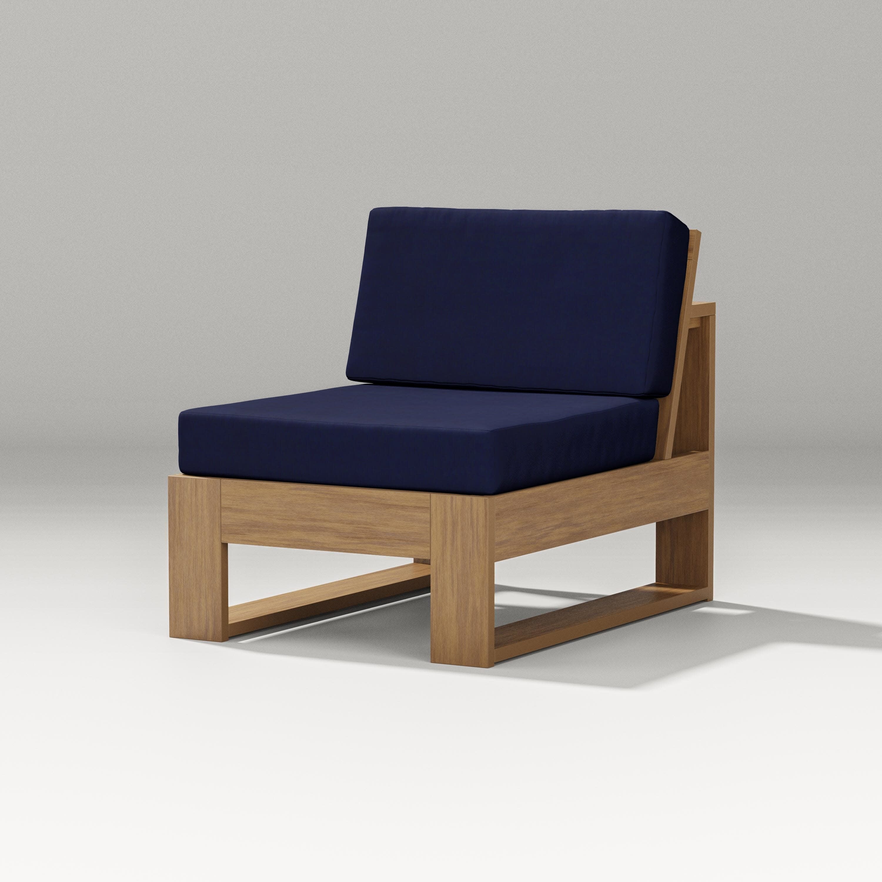 Latitude Modular Armless Chair in Natural / Navy