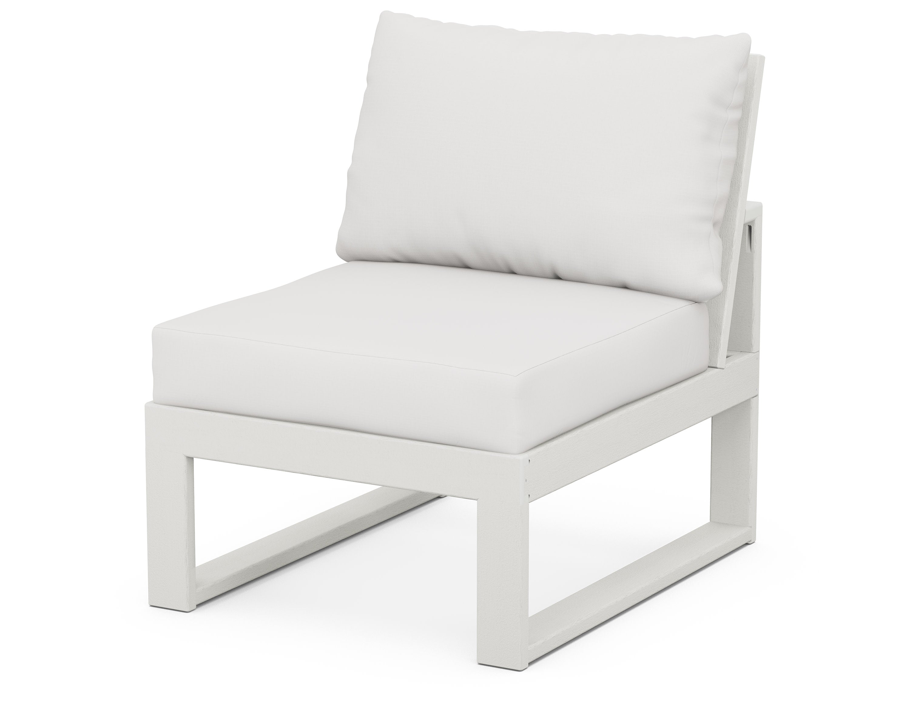 Modular Armless Chair in Vintage White / Natural Linen