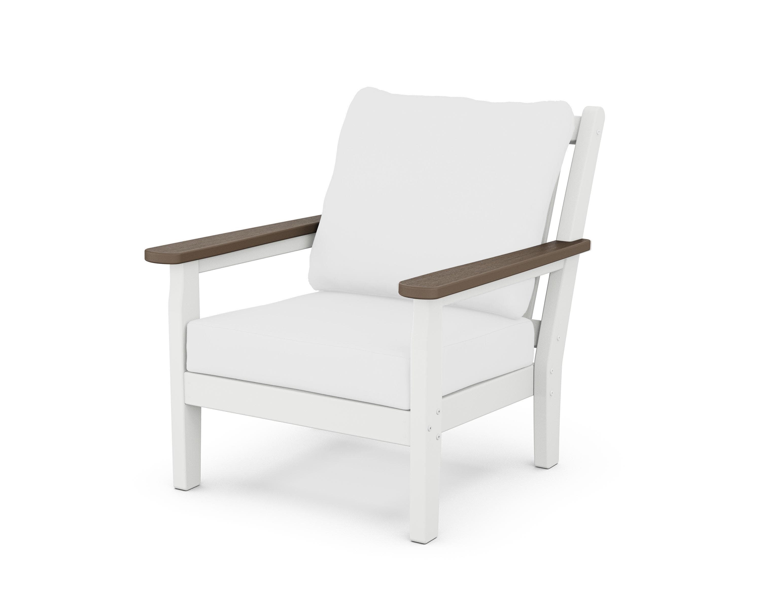 Chippendale Deep Seating Chair in White / Kona / Natural