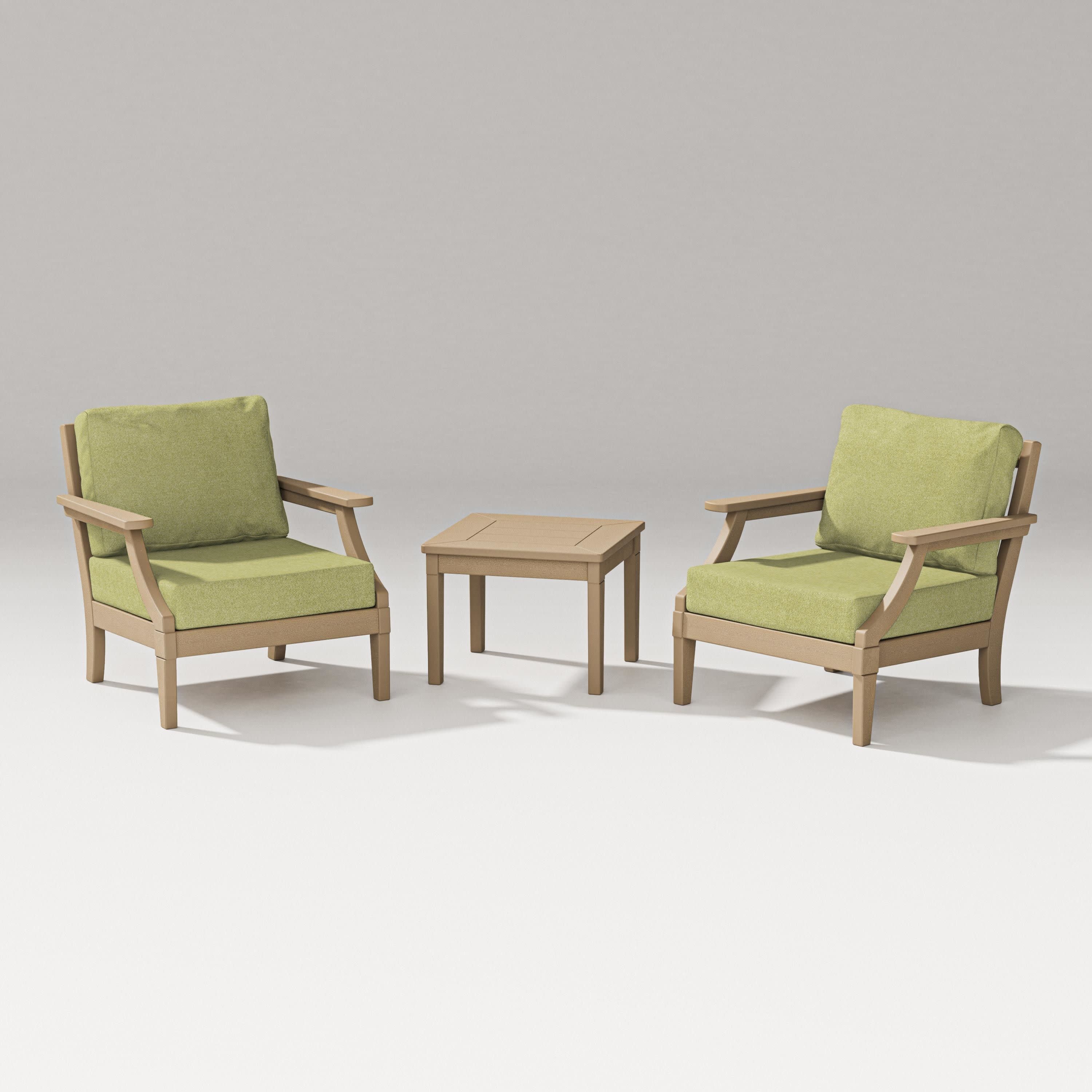Estate 3-Piece Lounge Chair Set in Vintage Sahara / Chartreuse Boucle