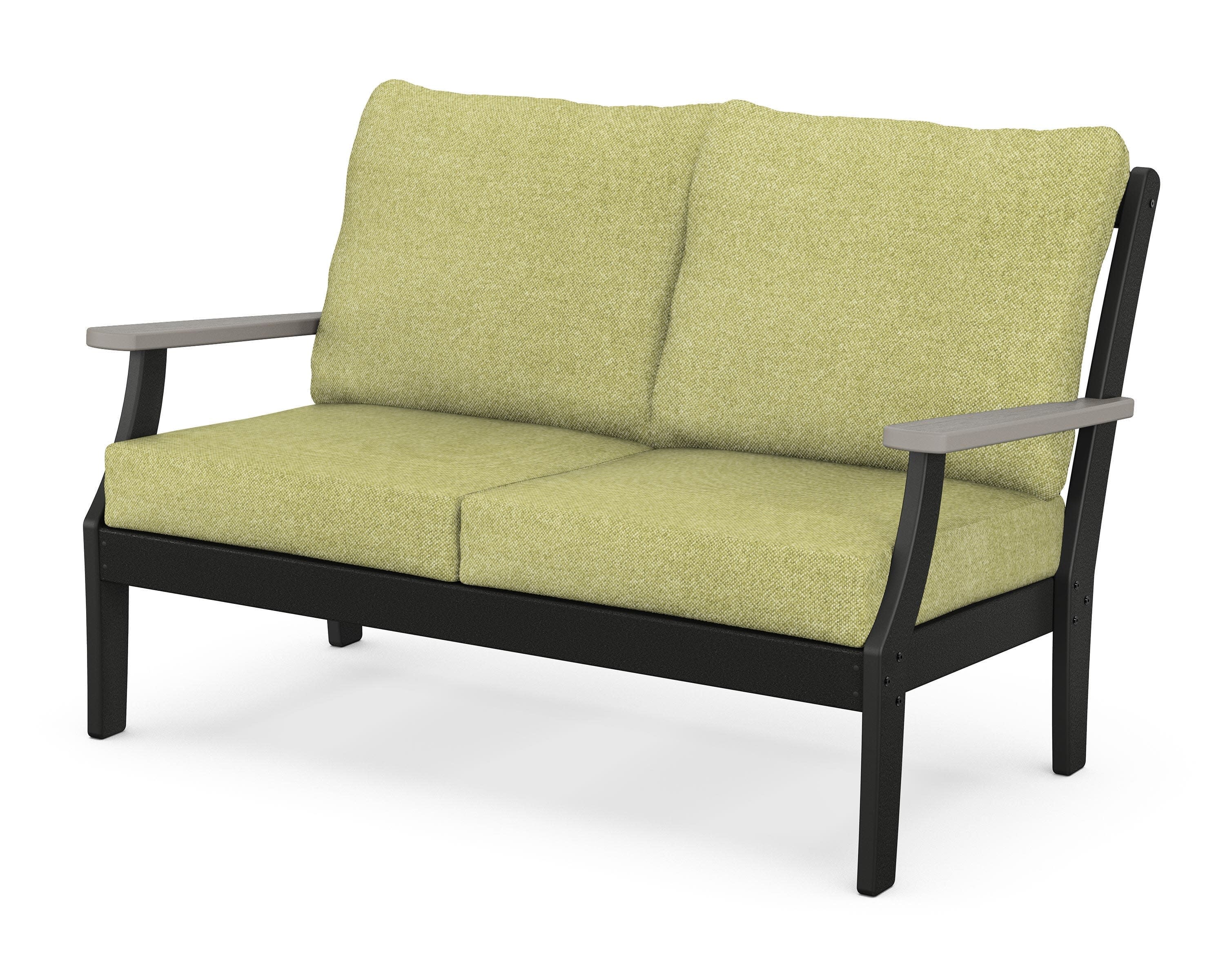 Braxton Deep Seating Loveseat in Black / Driftwood / Chartreuse Boucle