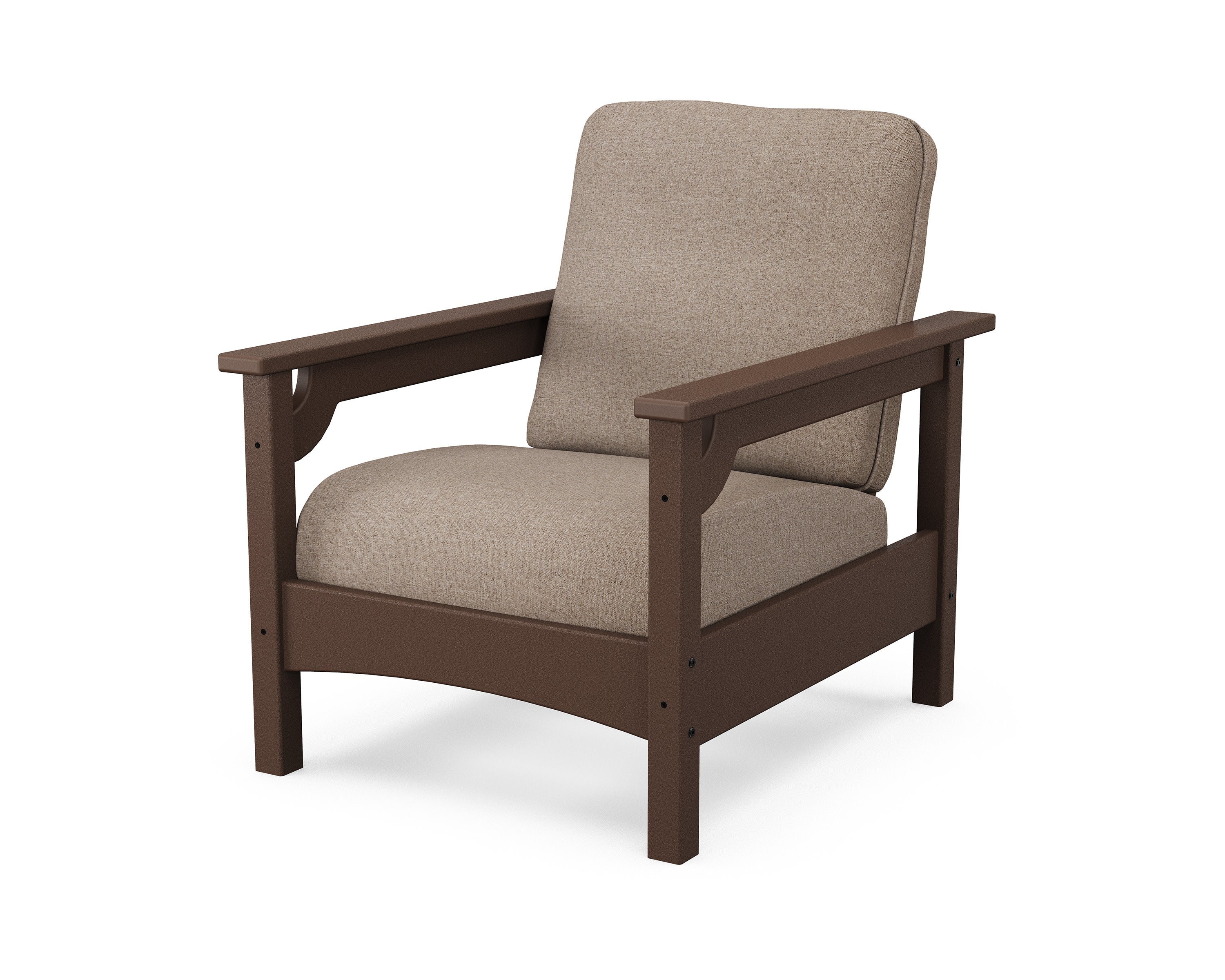 Club Chair in Mahogany / Spiced Burlap