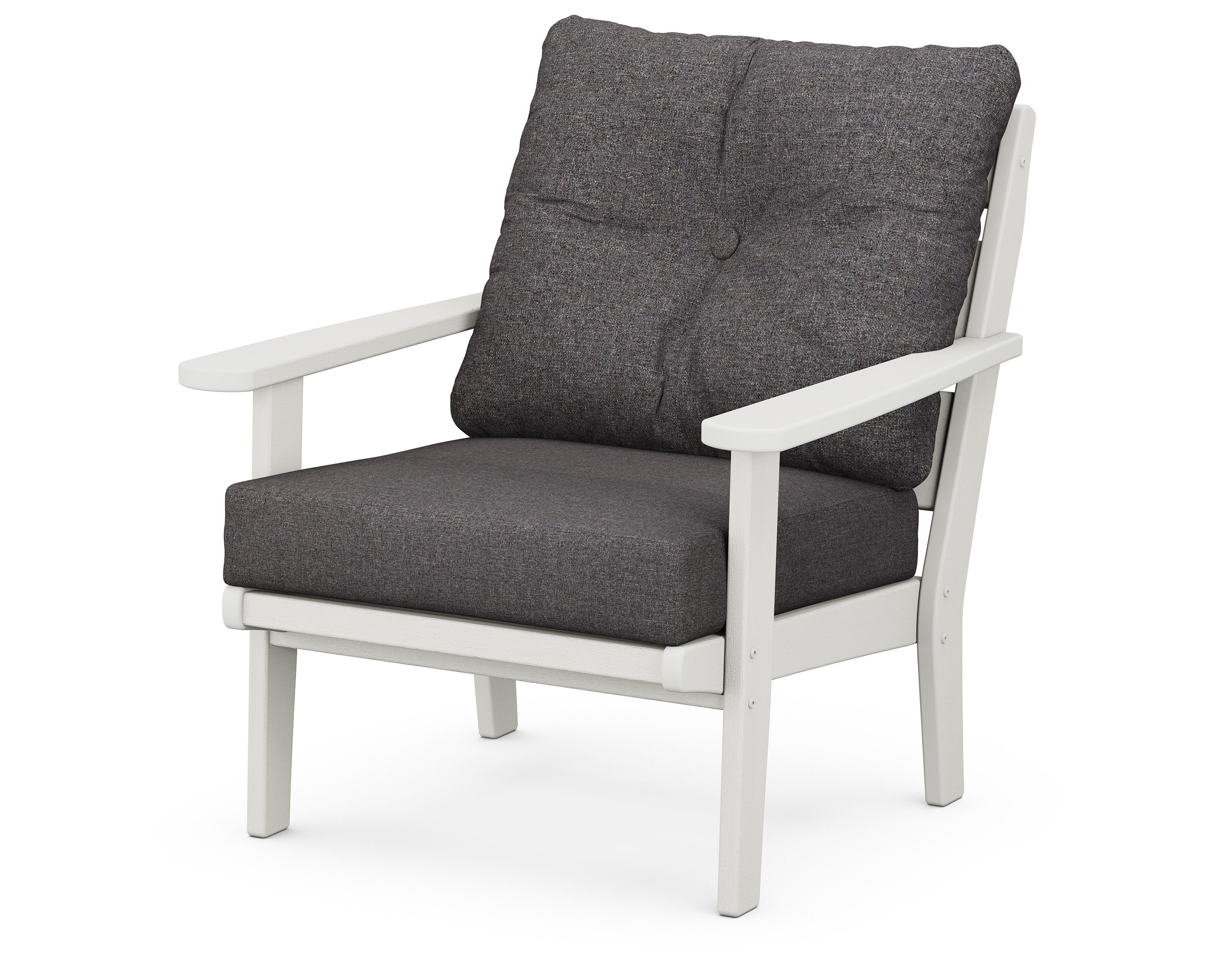 Lakeside Deep Seating Chair in Vintage White / Ash Charcoal
