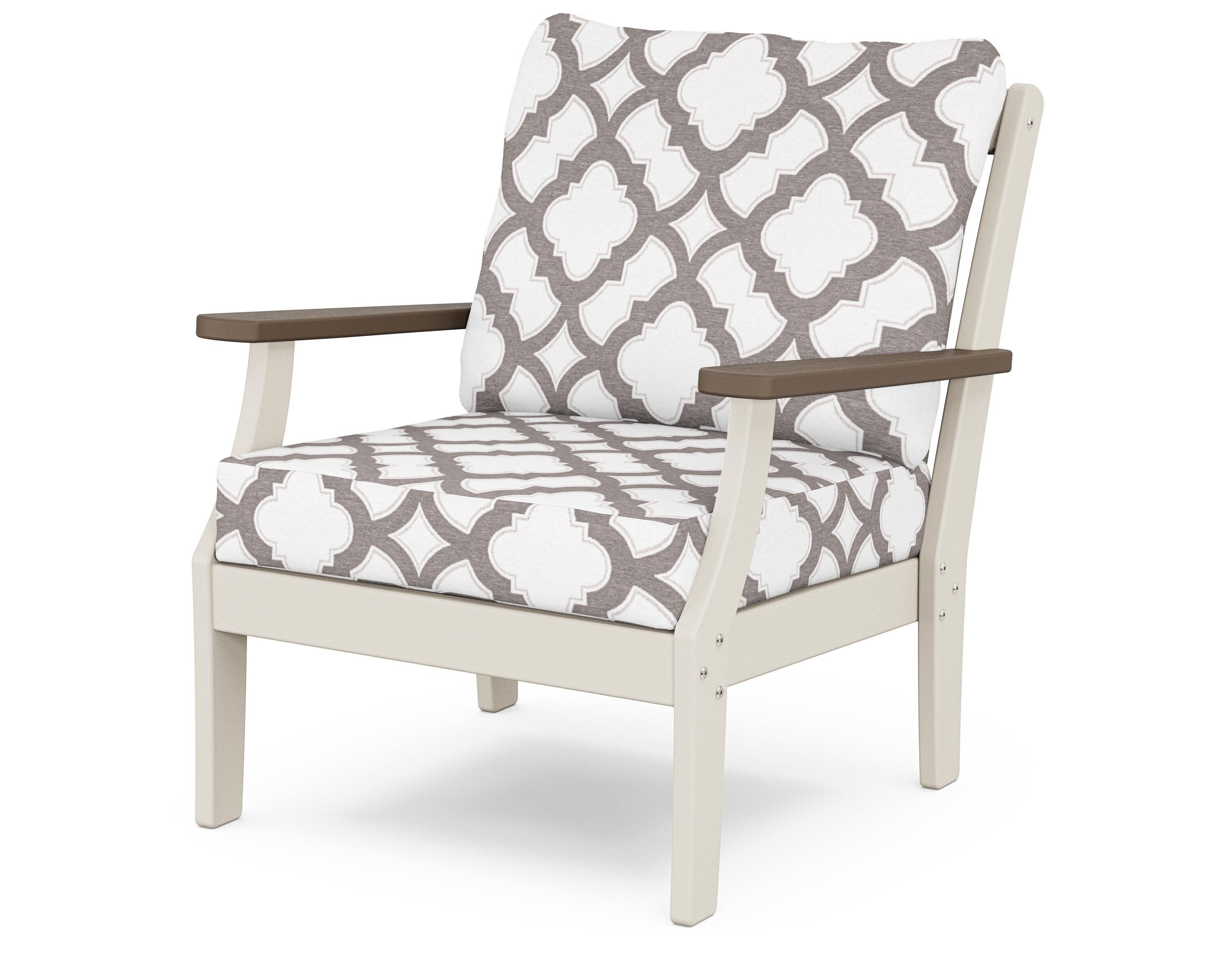 Braxton Deep Seating Chair in Sand / Kona / Trellis Grey Mist