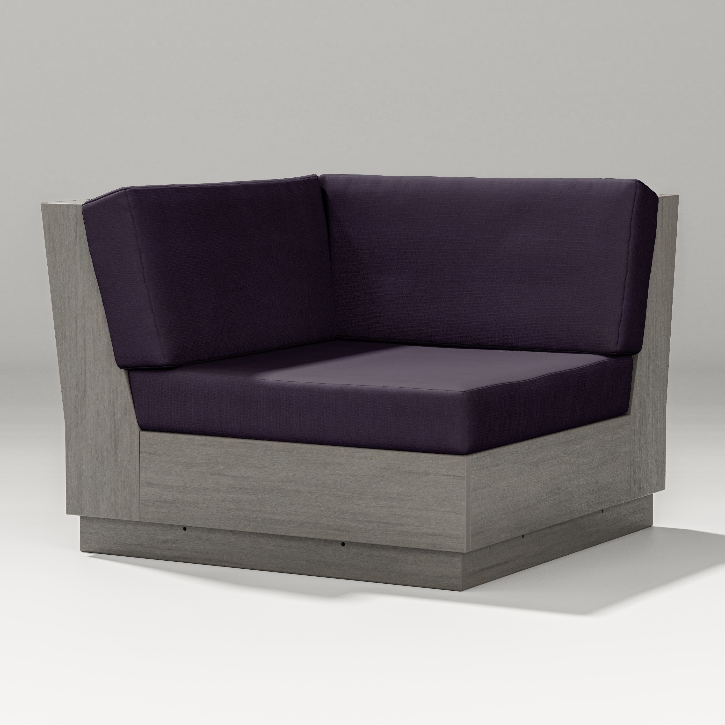 Elevate Modular Corner Chair in Driftwood / Navy Linen