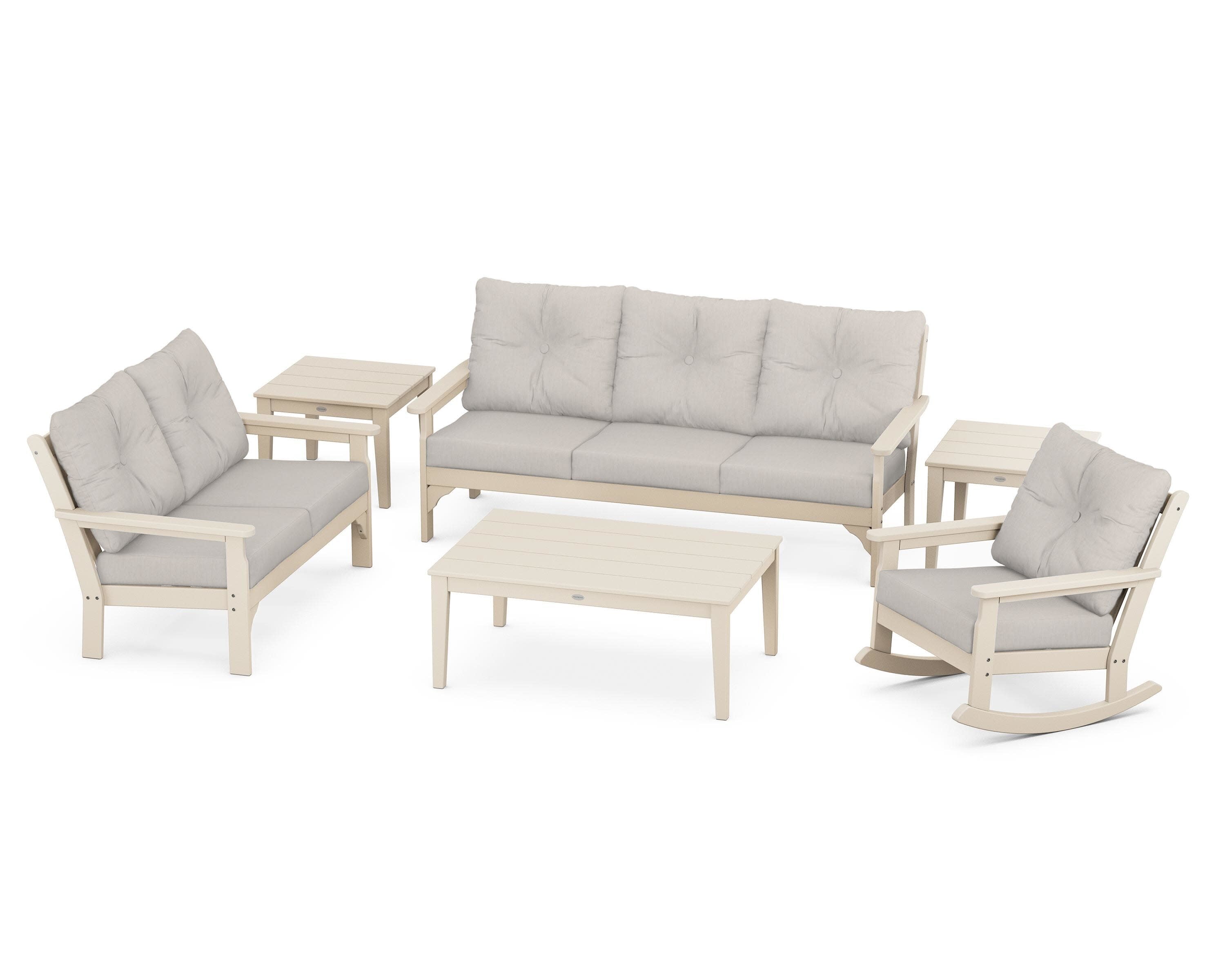 Vineyard 6-Piece Deep Seating Set in Sand / Cast Ash