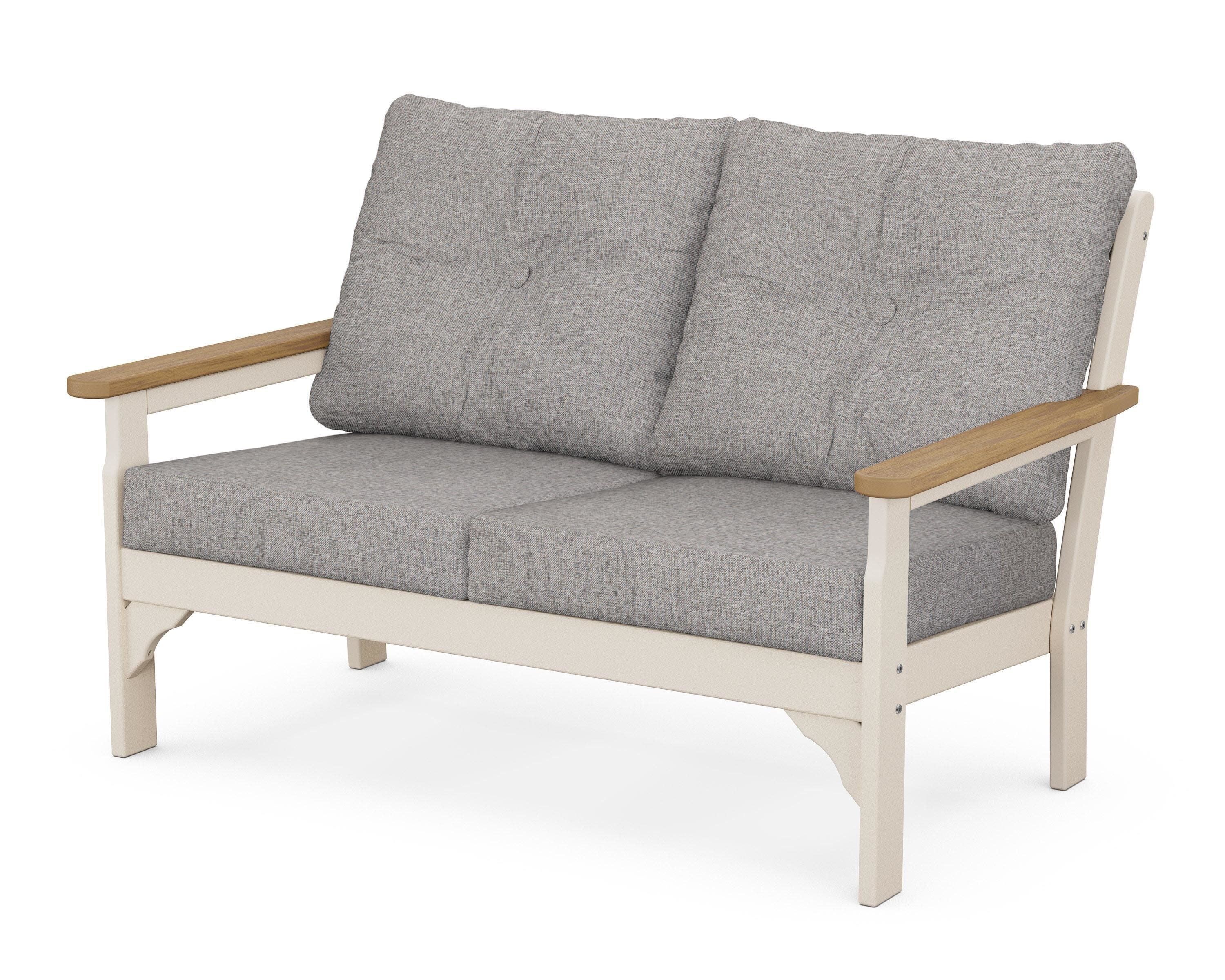 Vineyard Deep Seating Loveseat in Sand / Natural / Grey Mist