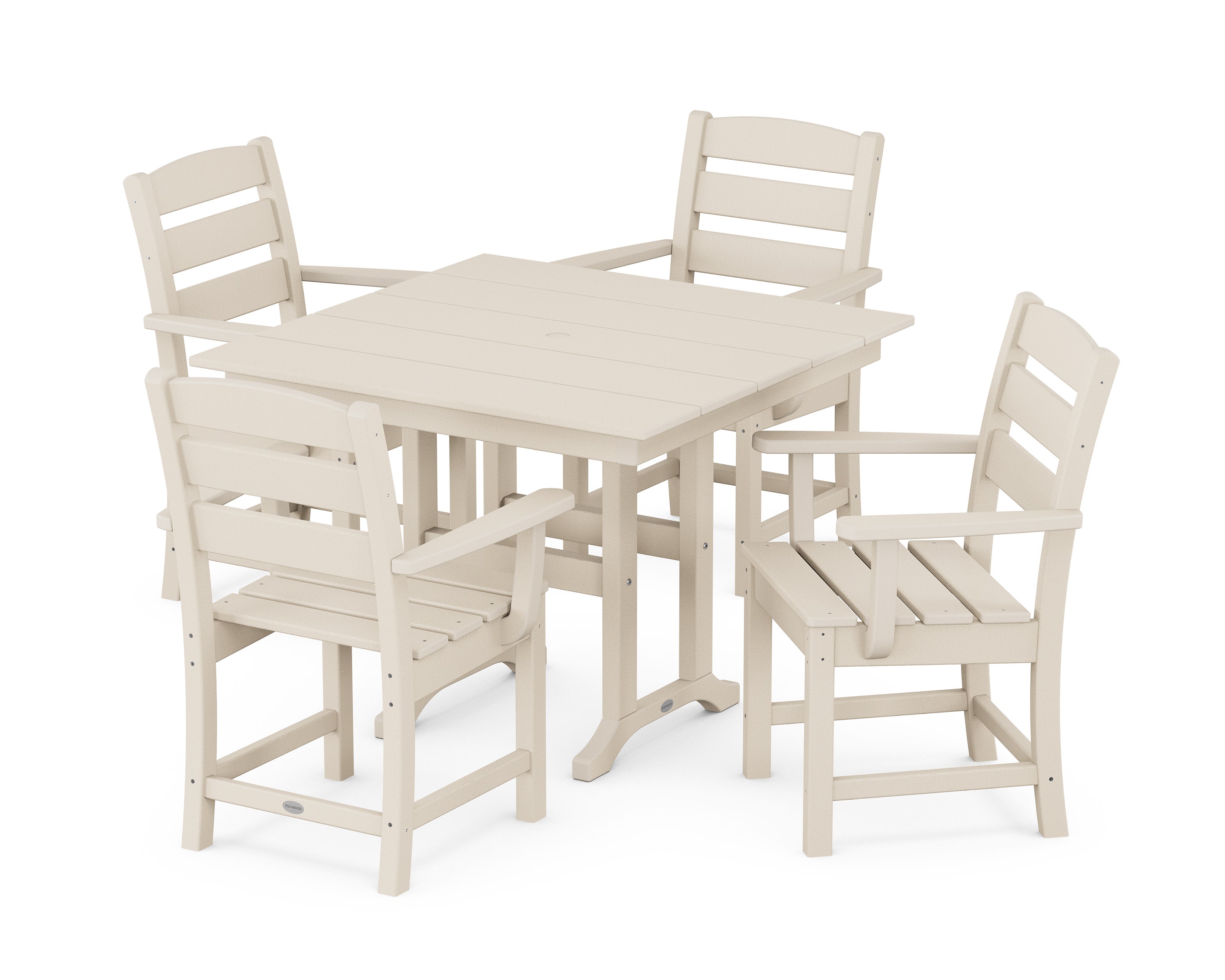 Lakeside 5-Piece Farmhouse Dining Set in Sand