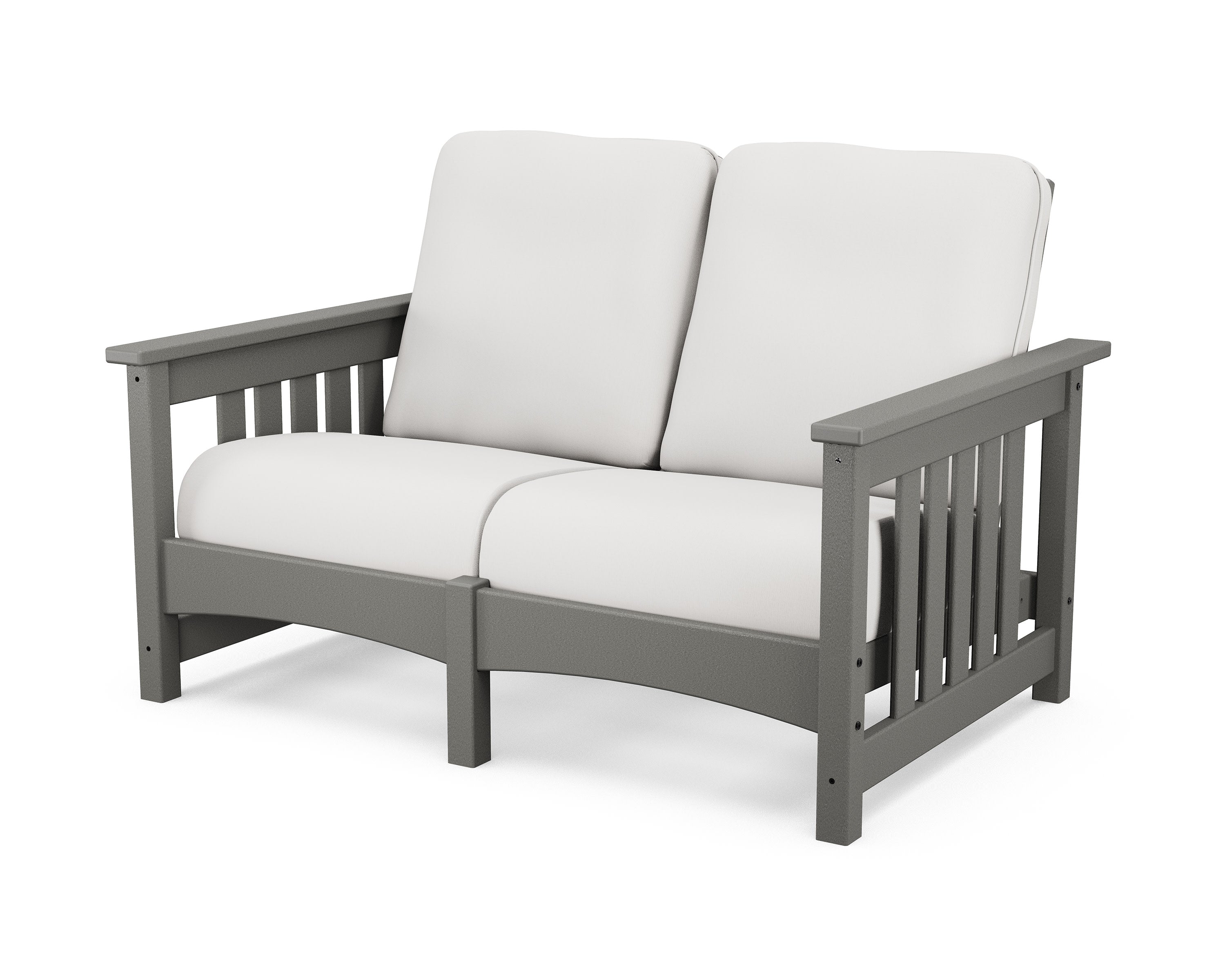Club Mission Loveseat in Slate Grey / Natural Linen