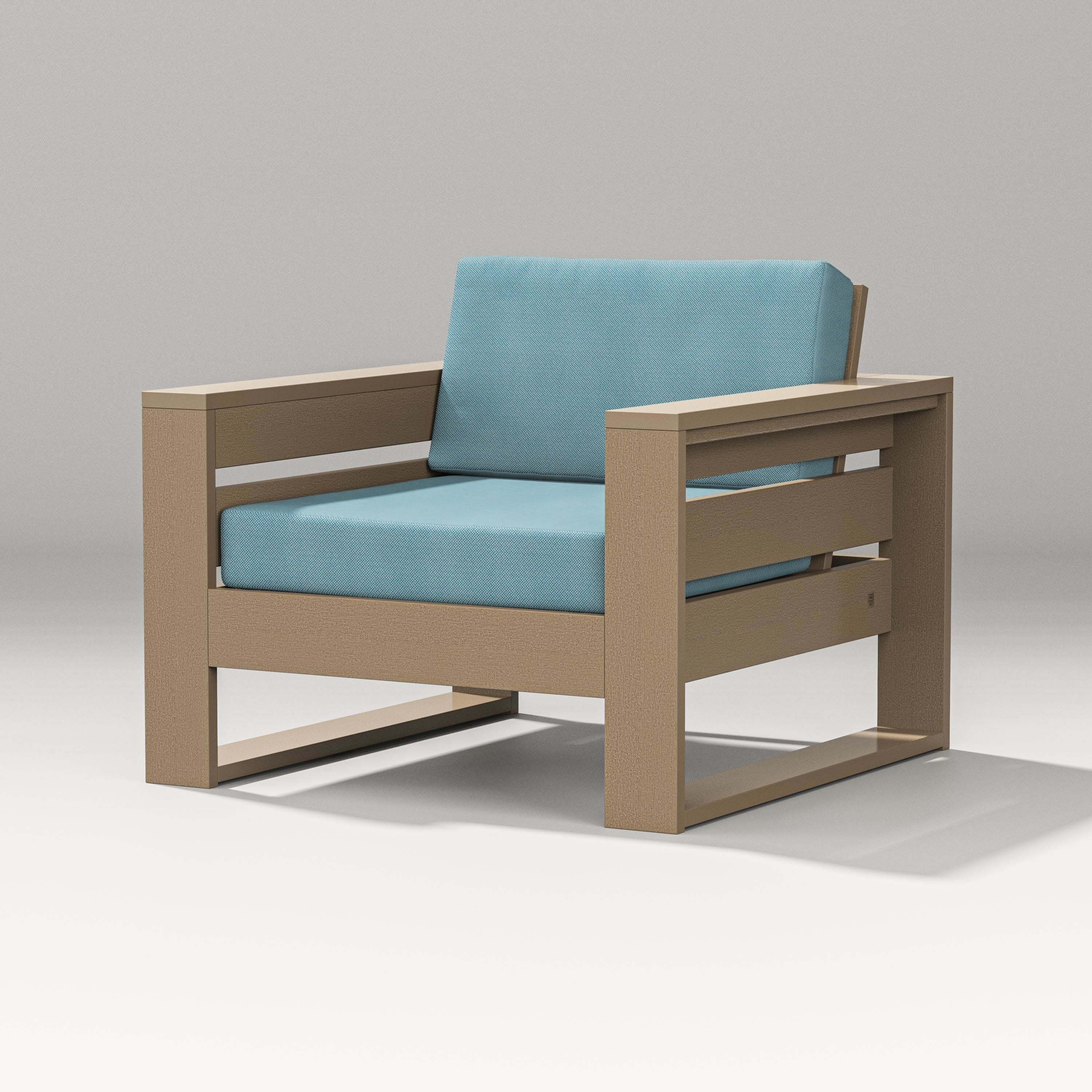 Latitude Lounge Chair in Vintage Sahara / Lattice Sky Blue
