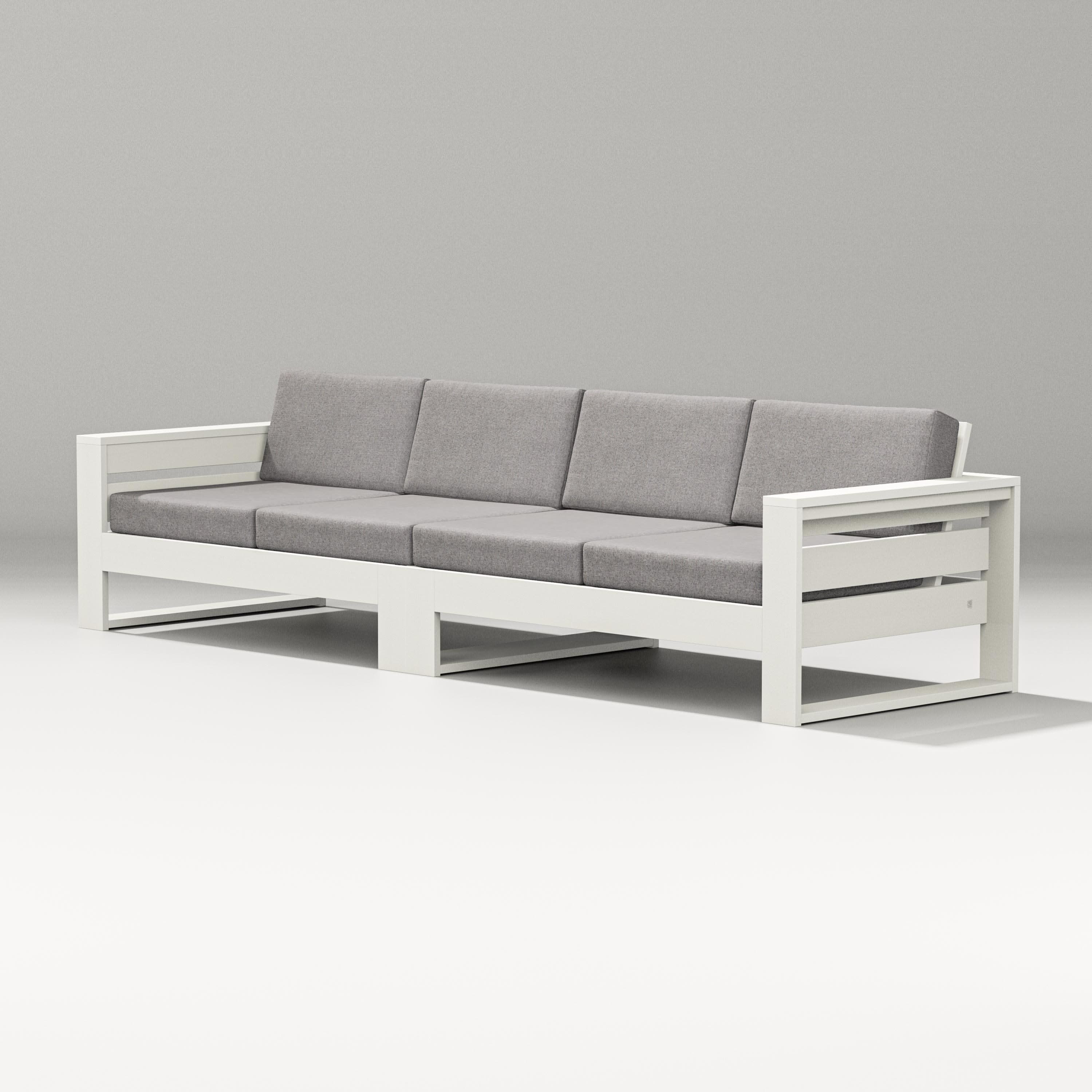 Latitude Straight Sectional in Vintage White / Grey Mist