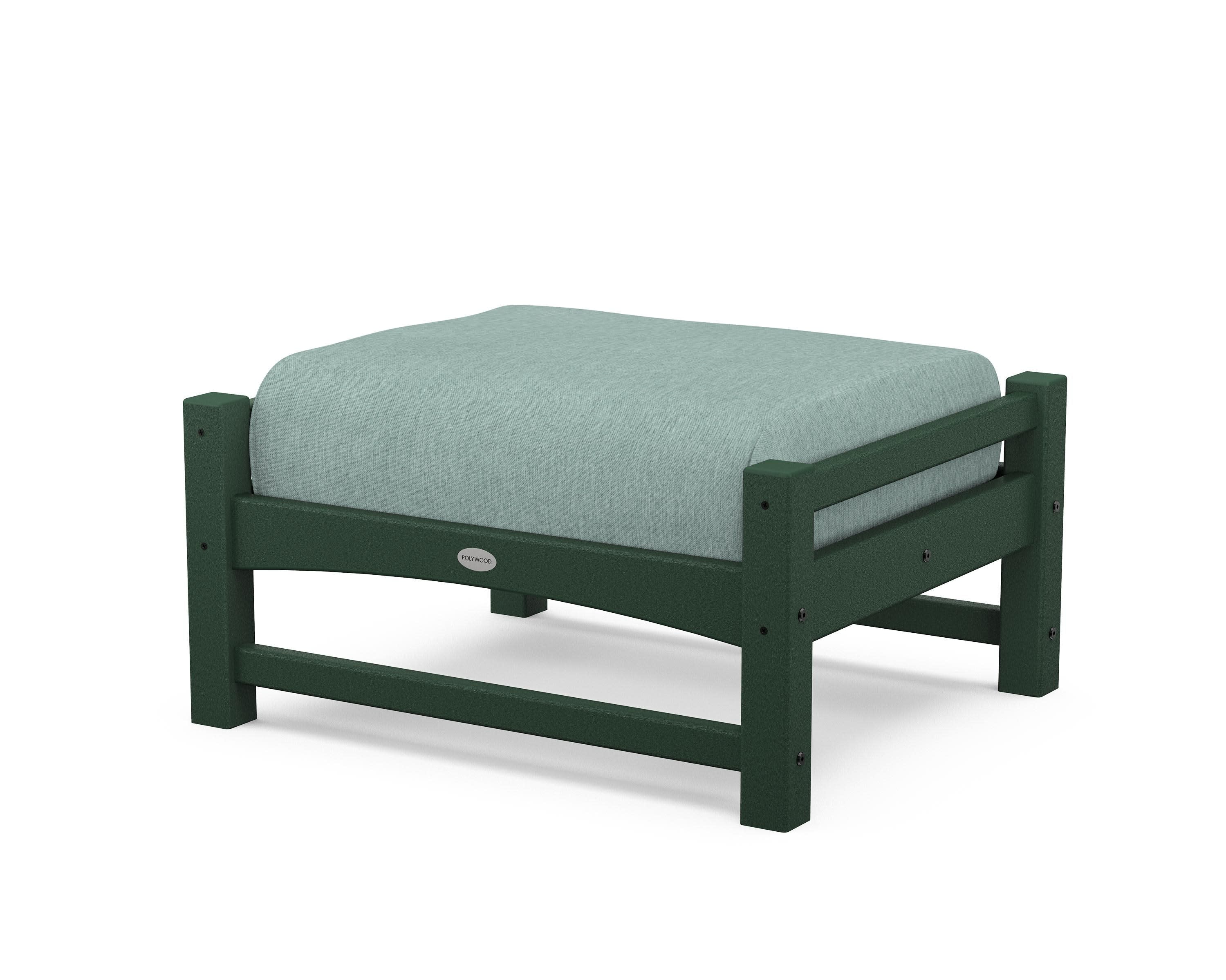 Club Ottoman in Green / Glacier Spa