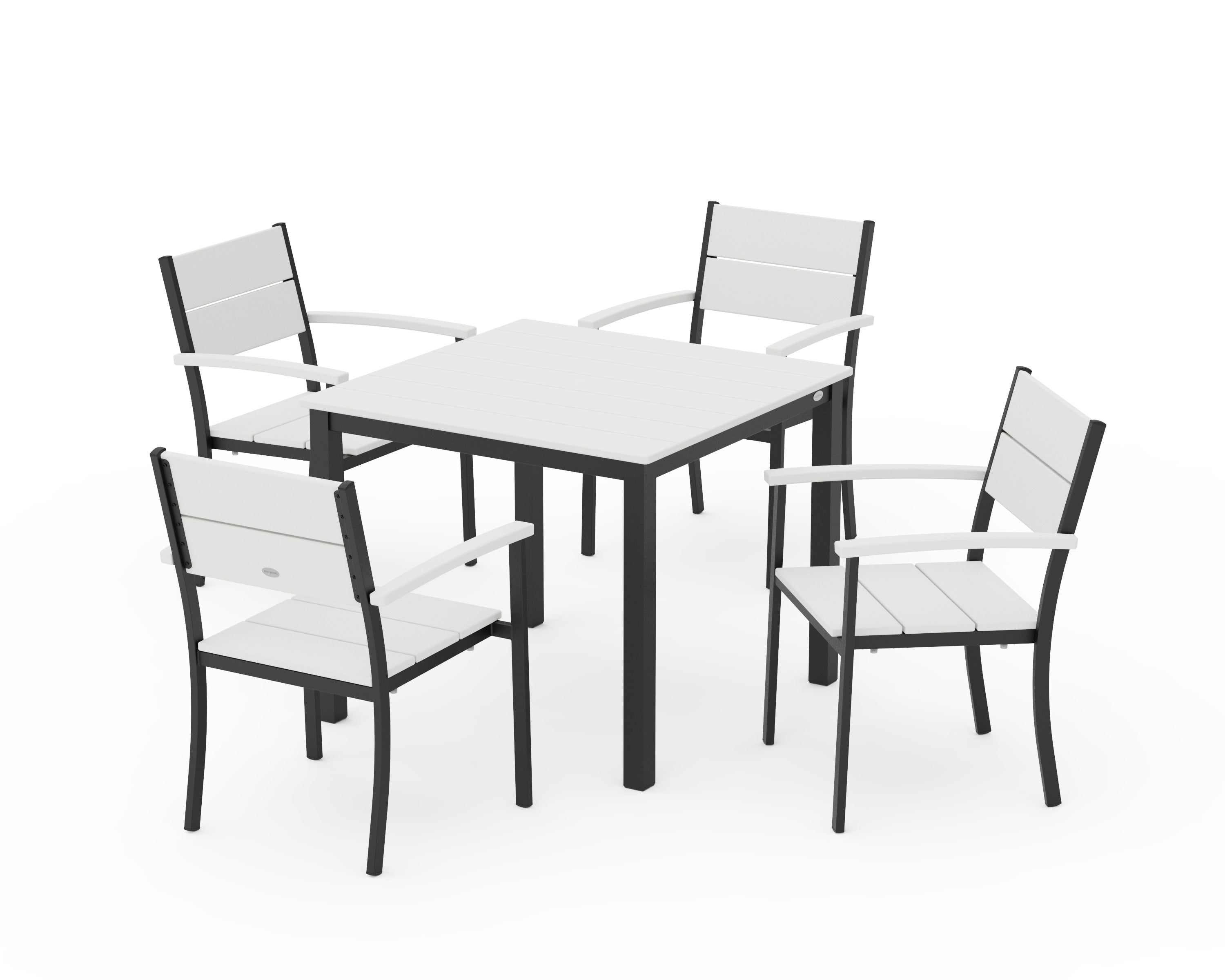 Main Street 5-Piece Dining Set in Black / Vintage White