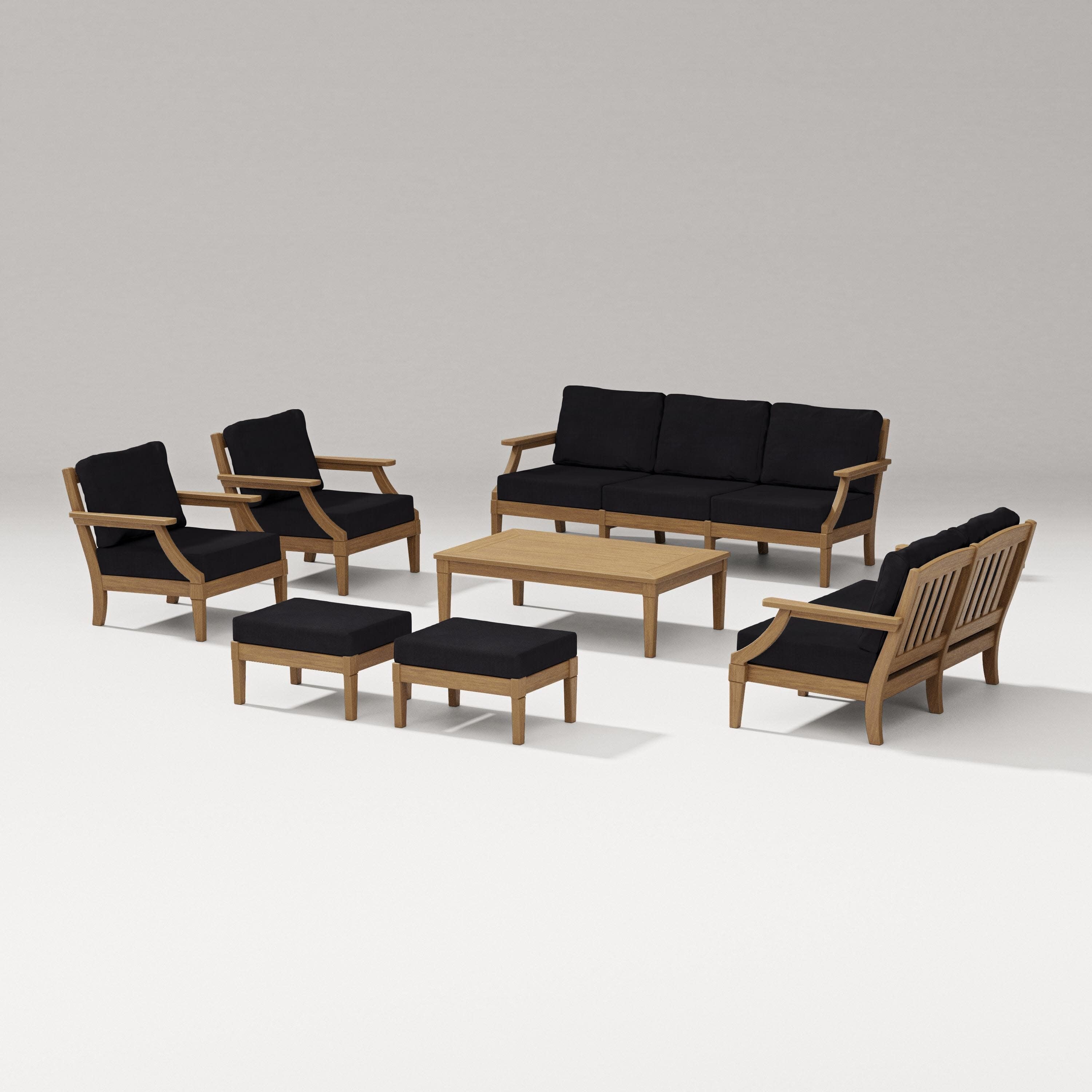 Estate 7-Piece Lounge Sofa Set in Natural / Midnight Linen