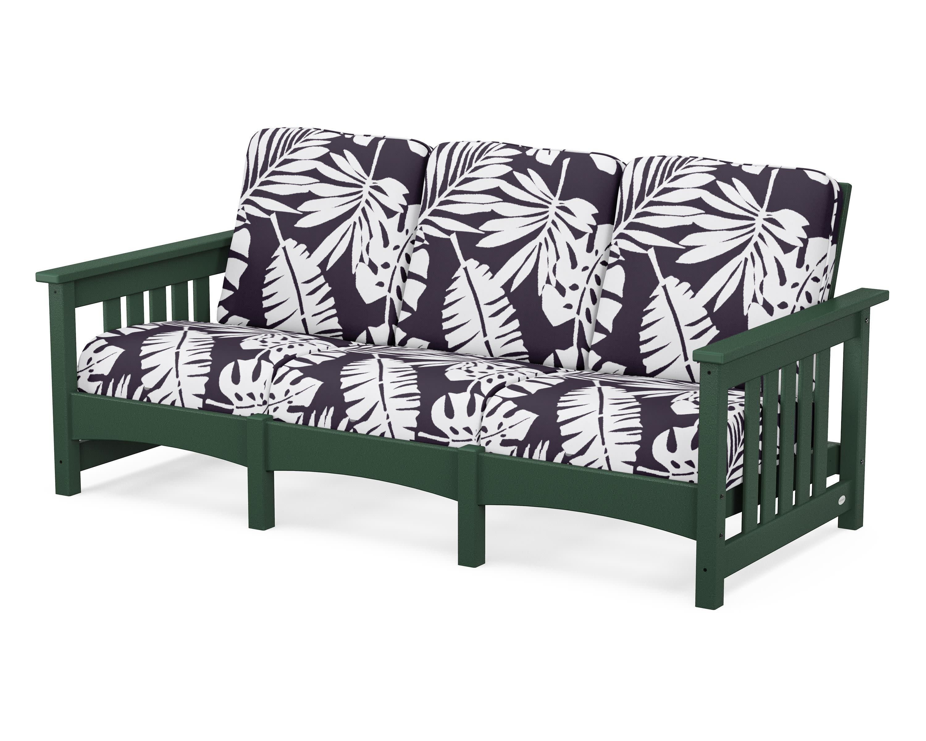 Club Mission Sofa in Green / Leaf Navy