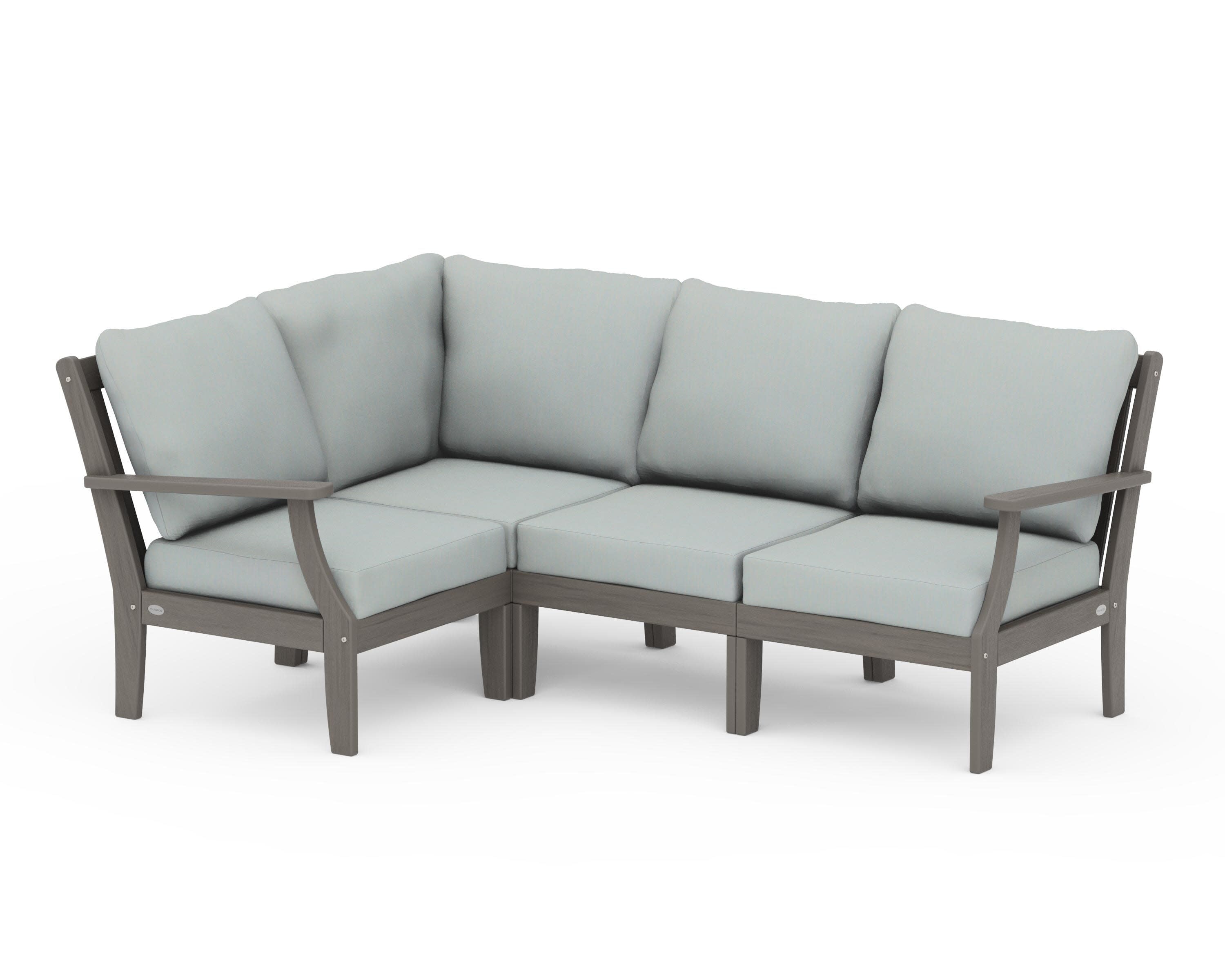 Braxton Modular 4-Piece Deep Seating Set in Driftwood / Spa