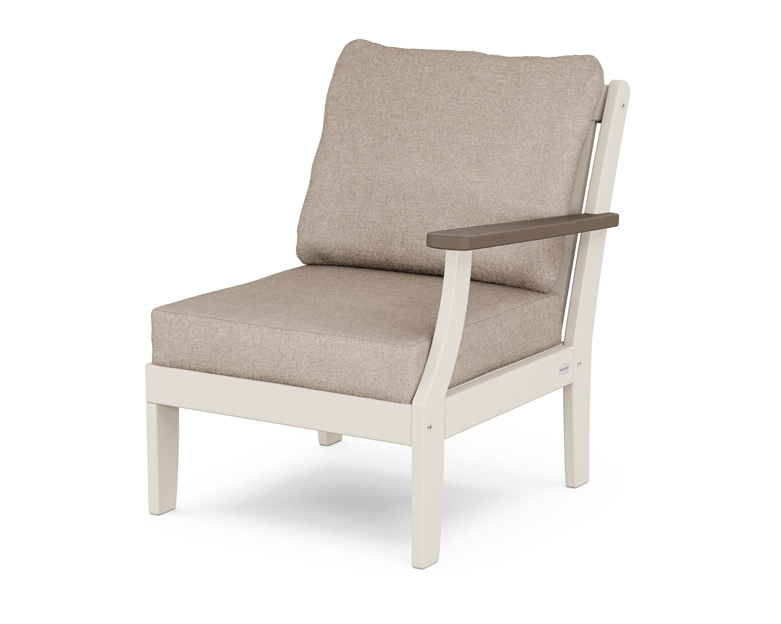 Braxton Modular Right Arm Chair in Sand / Kona / Spiced Burlap