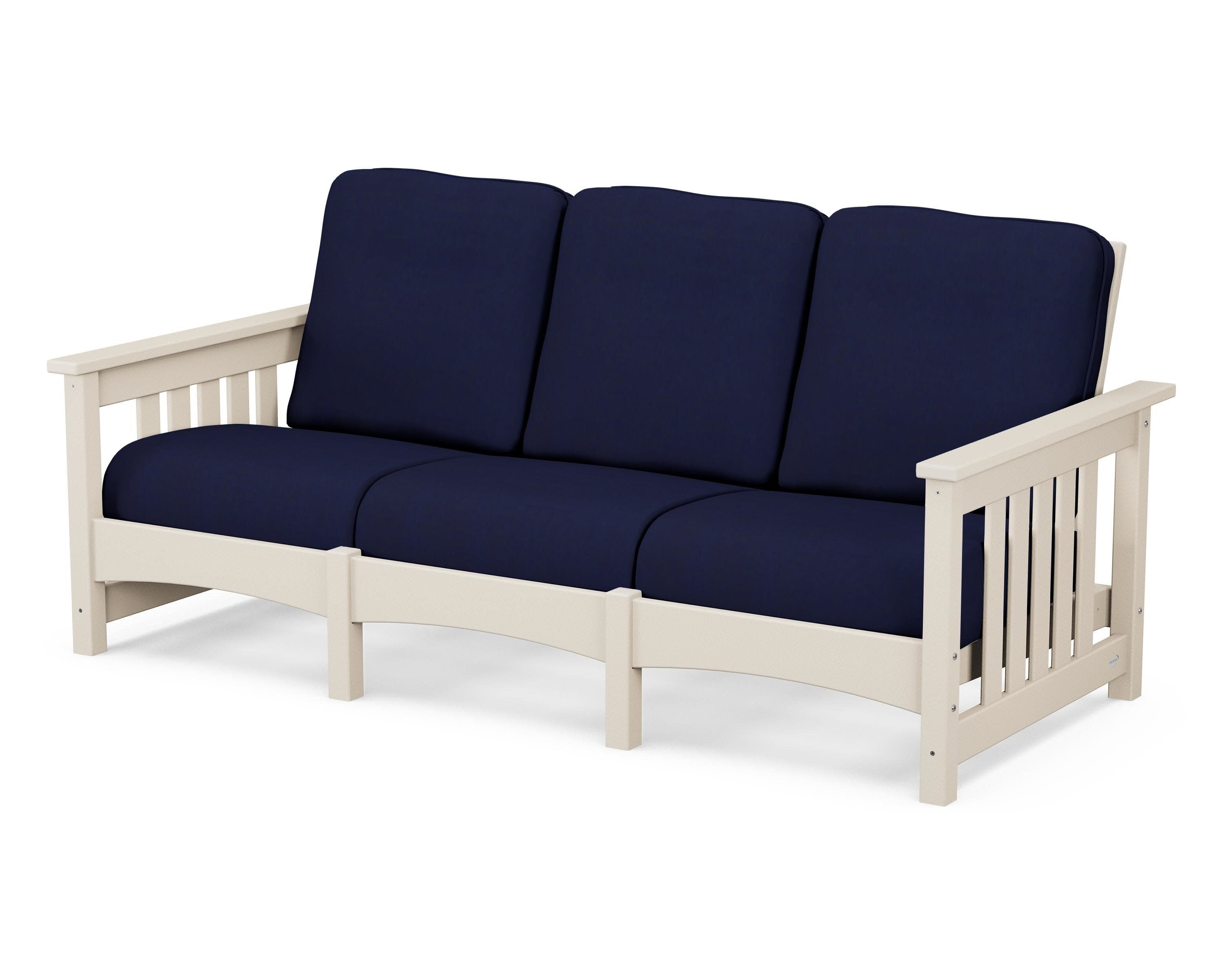 Club Mission Sofa in Sand / Navy