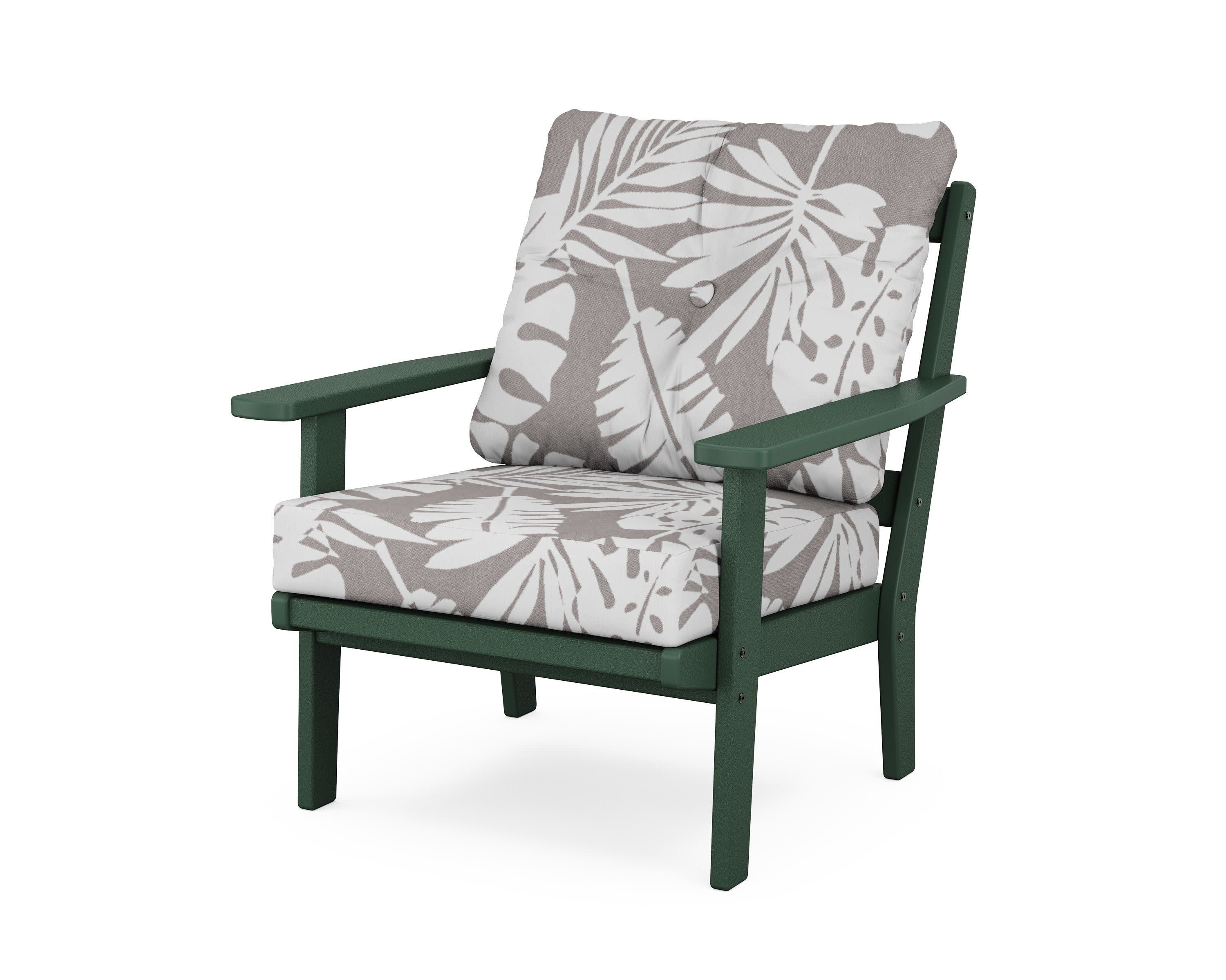 Oxford Deep Seating Chair in Green / Leaf Grey Mist