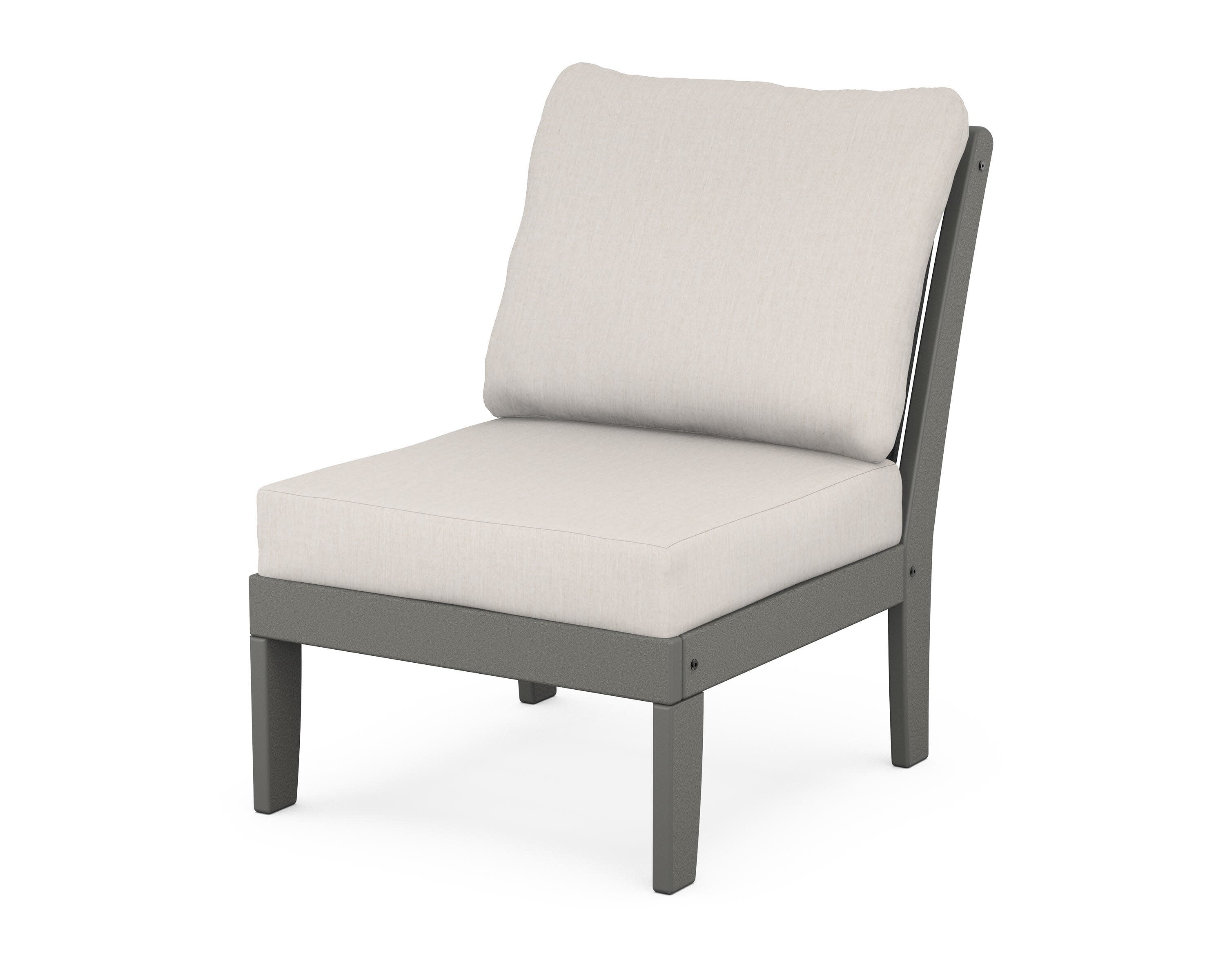 Braxton Modular Armless Chair in Slate Grey / Cast Ash