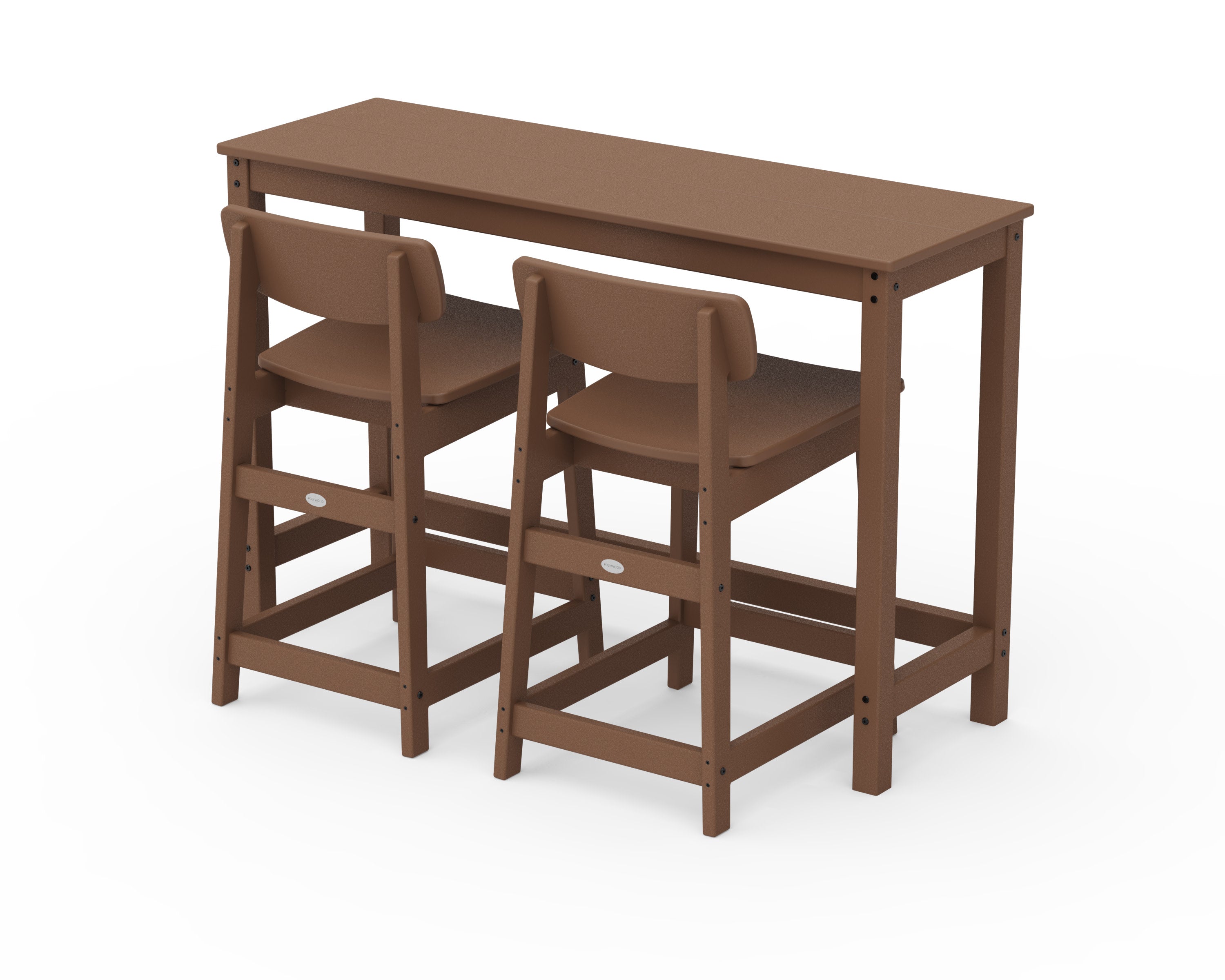Modern Studio Urban Lowback Counter Chair 3-Piece Balcony Set in Teak