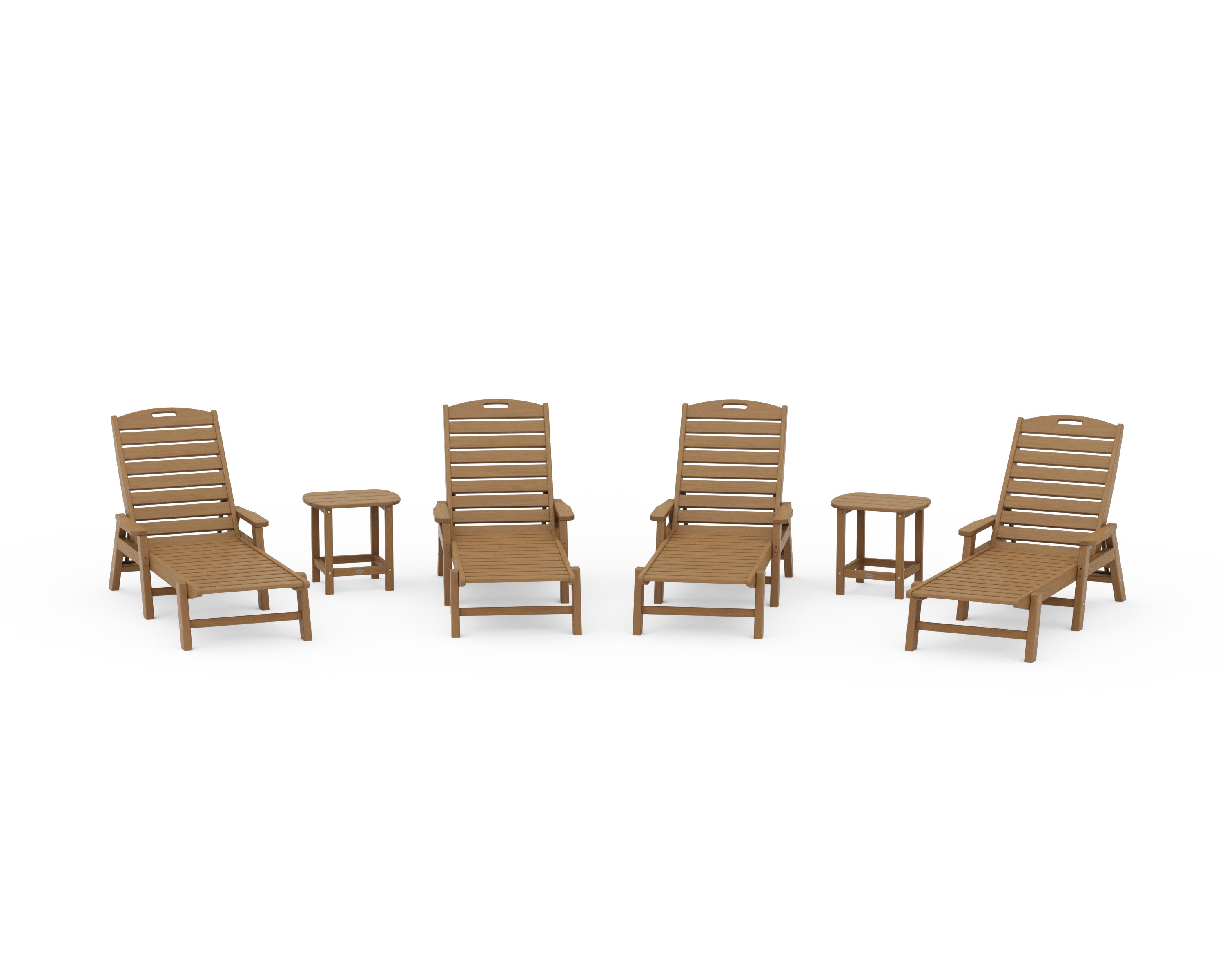 Nautical Chaise 6-Piece Set with Arms in Natural