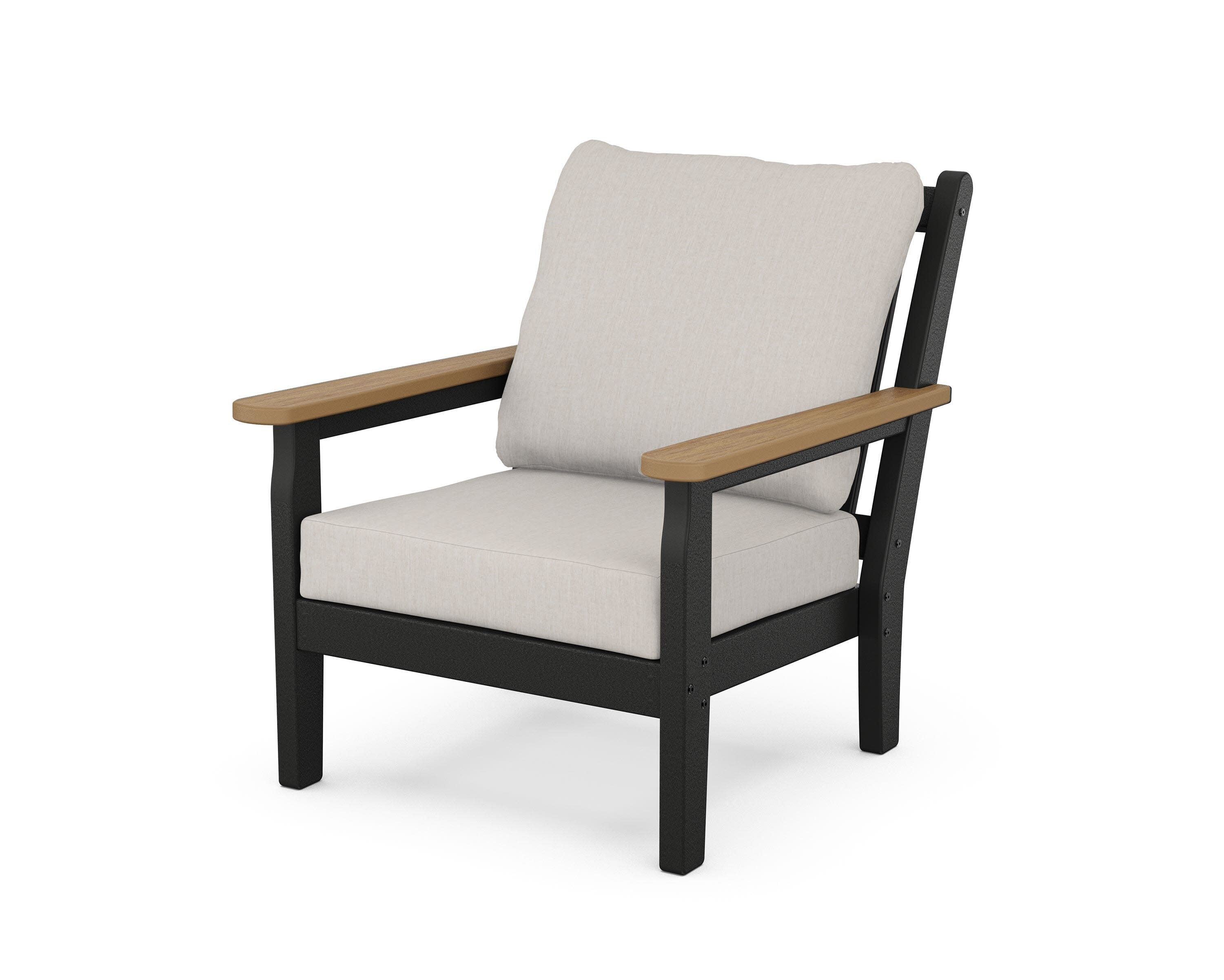 Chippendale Deep Seating Chair in Black / Natural / Cast Ash