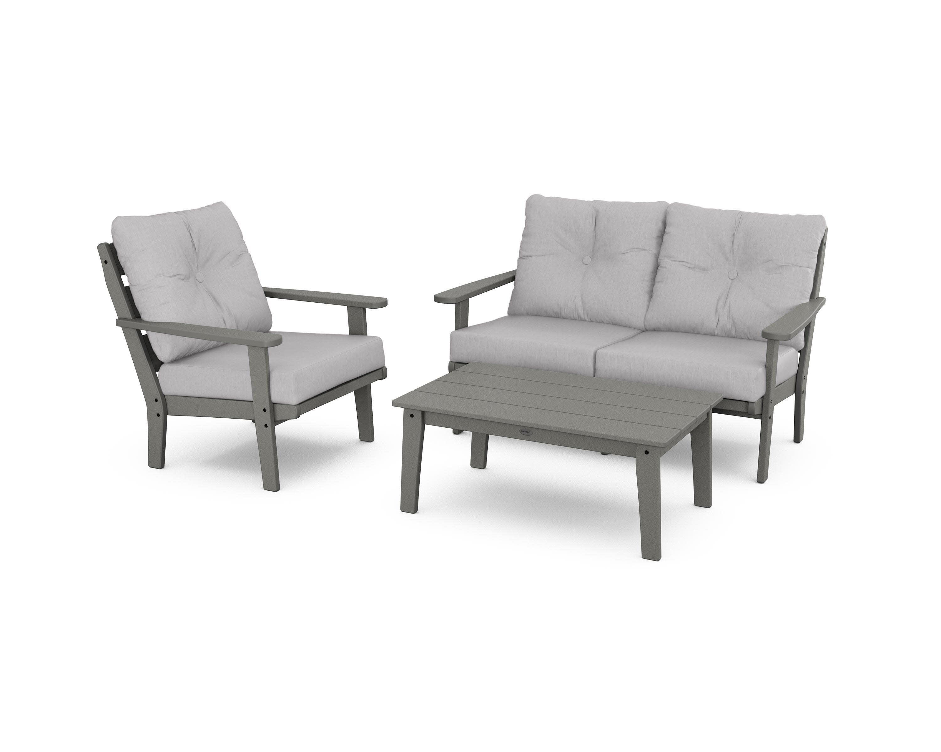 Lakeside 3-Piece Deep Seating Set in Slate Grey / Granite