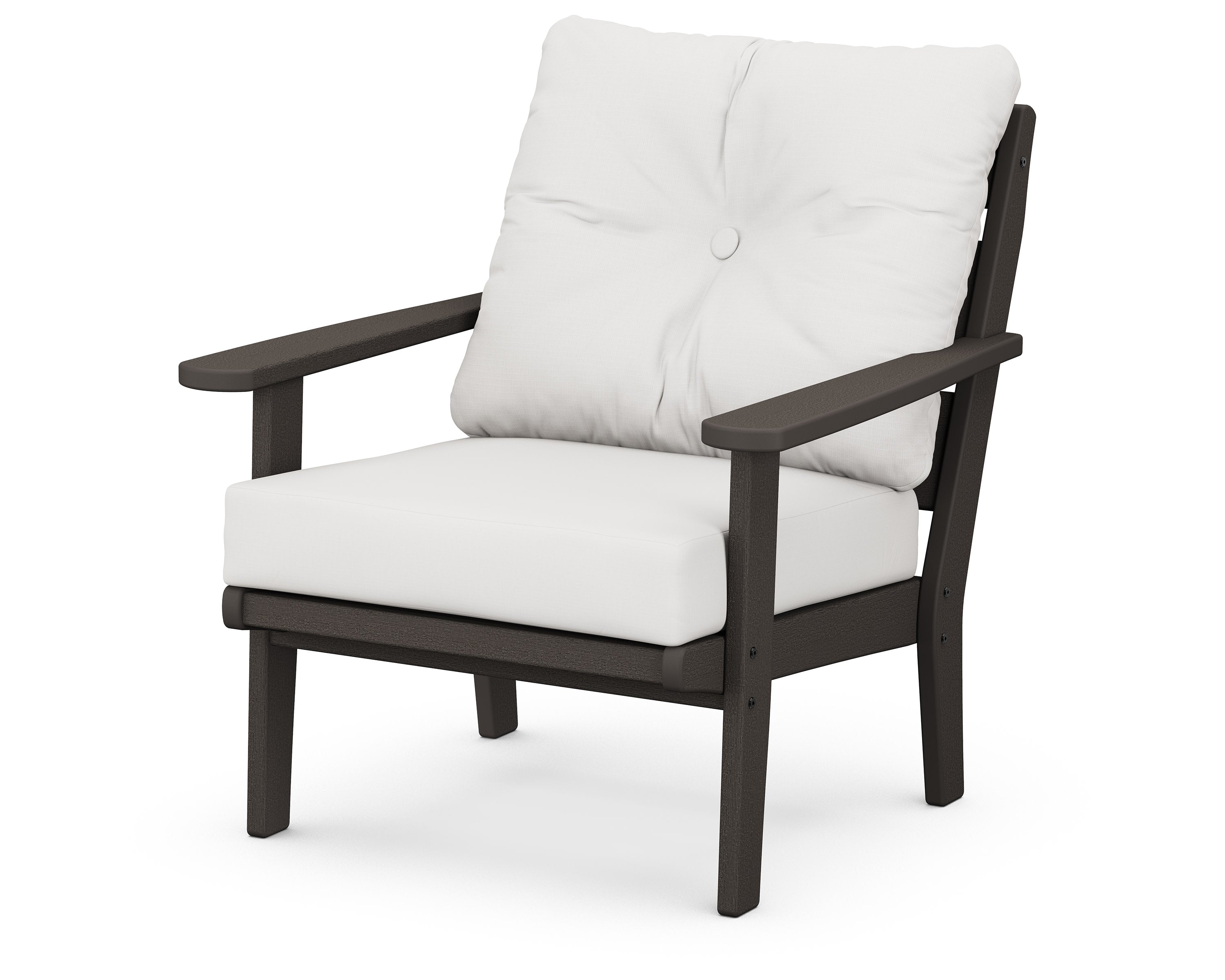 Lakeside Deep Seating Chair in Vintage Coffee / Natural Linen