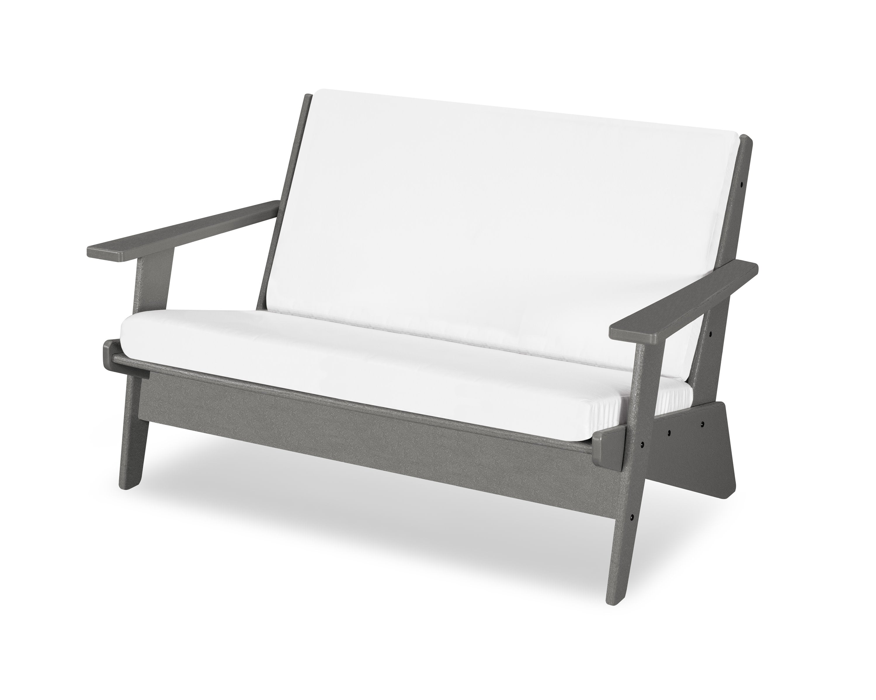 Riviera Modern Lounge Loveseat in Slate Grey / Natural