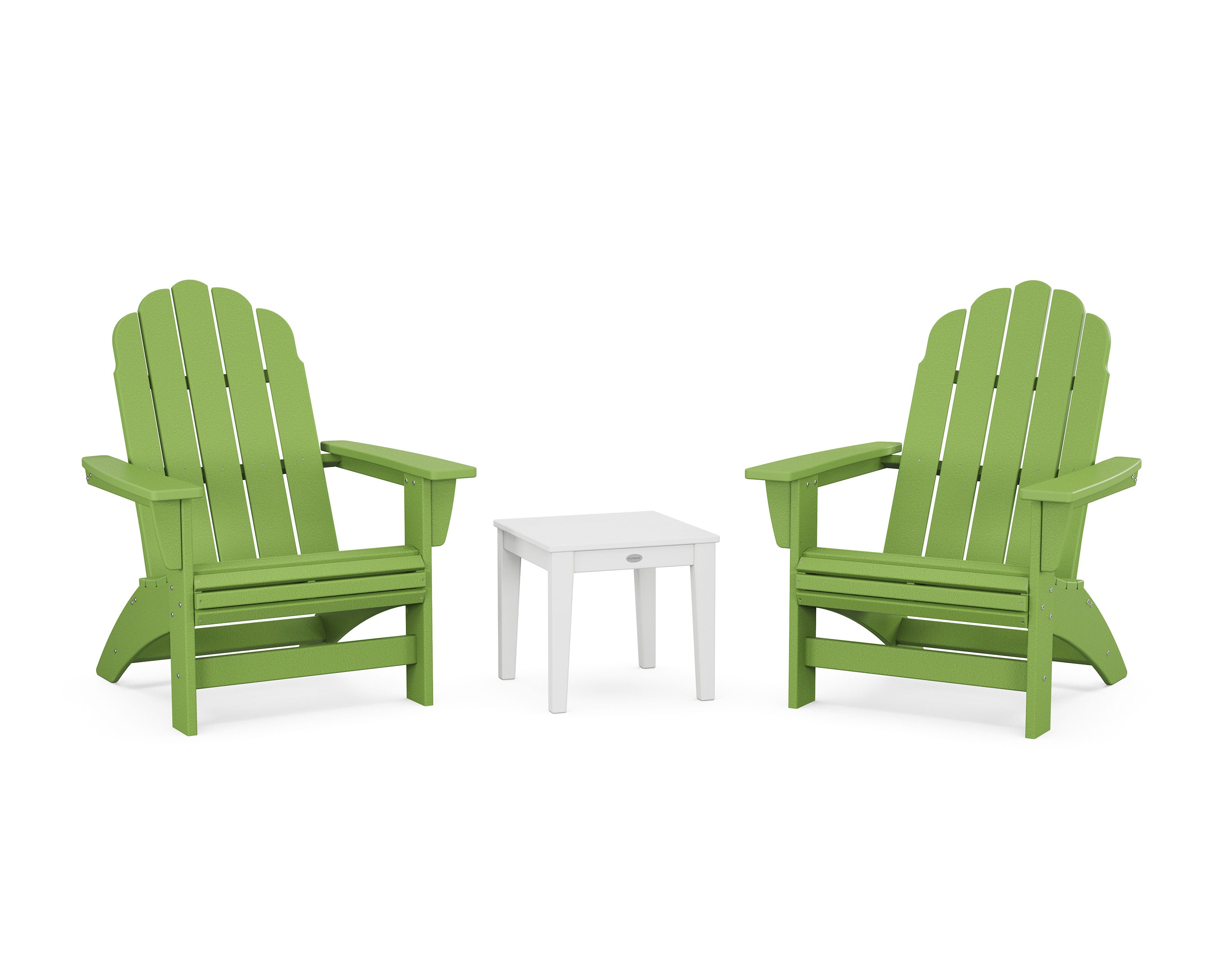 3-Piece Vineyard Grand Adirondack Set in Lime / White