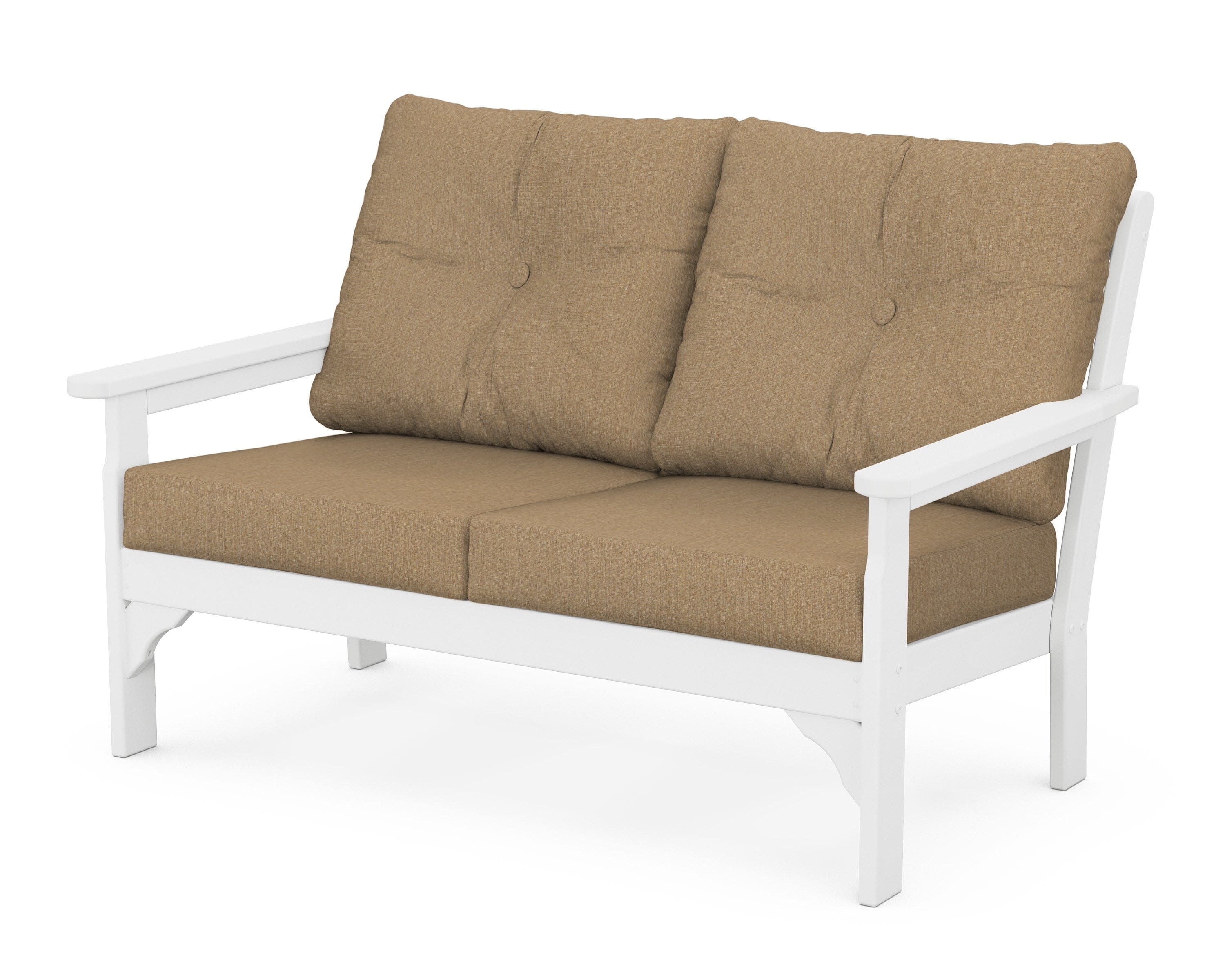 Vineyard Deep Seating Loveseat in White / Sesame