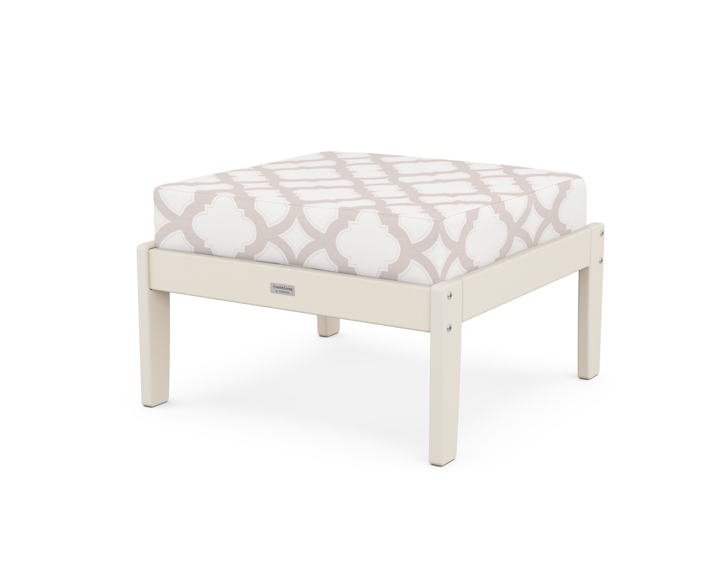 Cottage Deep Seating Ottoman in Sand / Trellis Dune Burlap